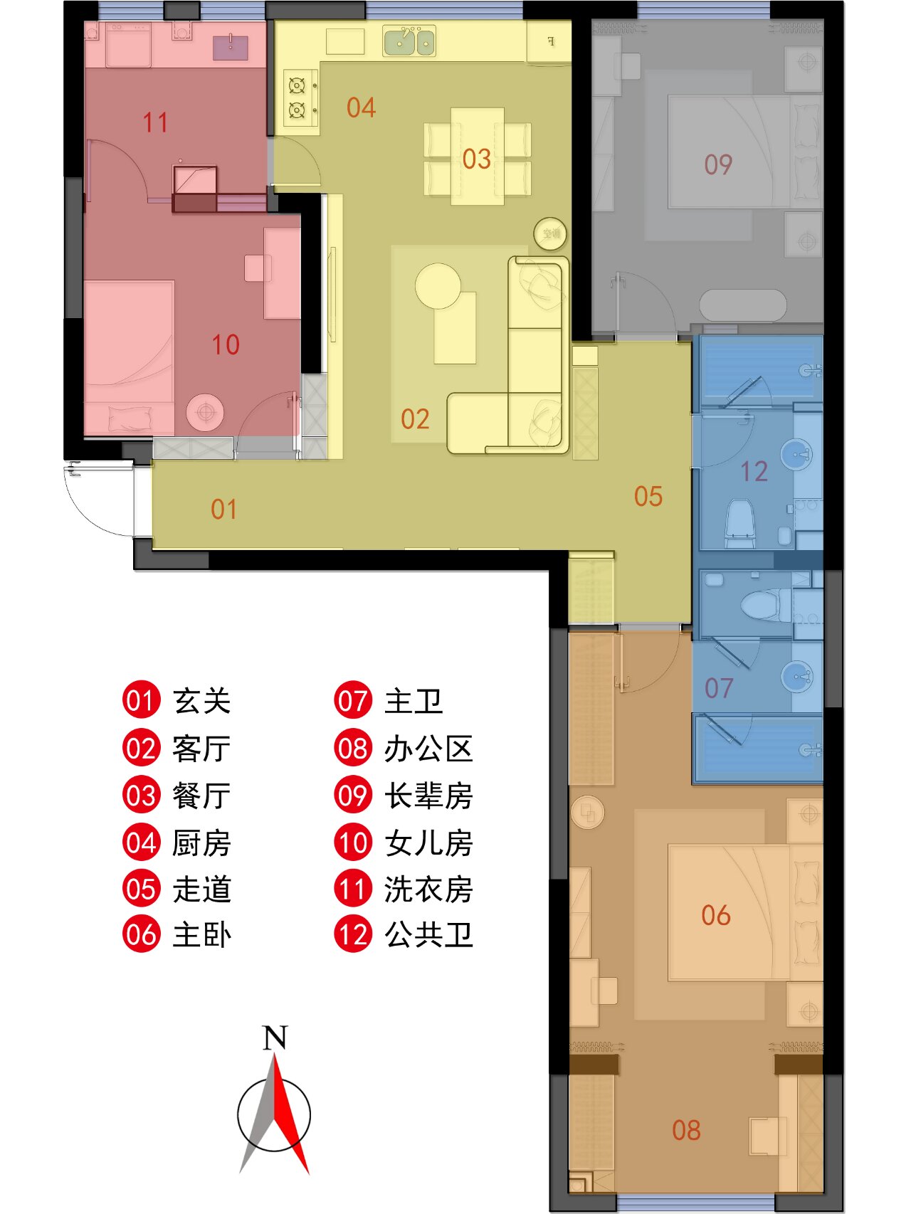 七字户型平面图图片