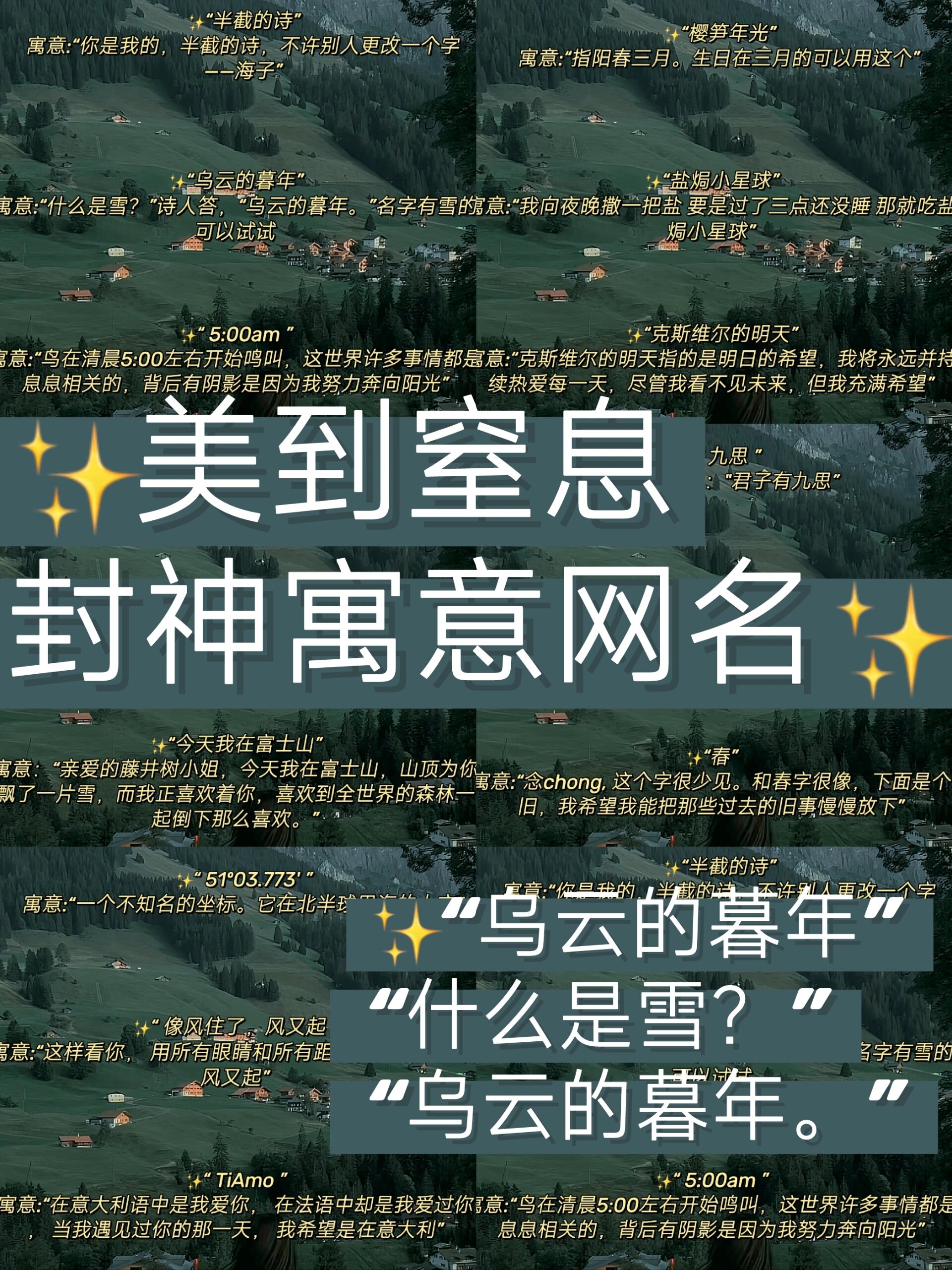 ✨美到窒息 封神寓意网名✨