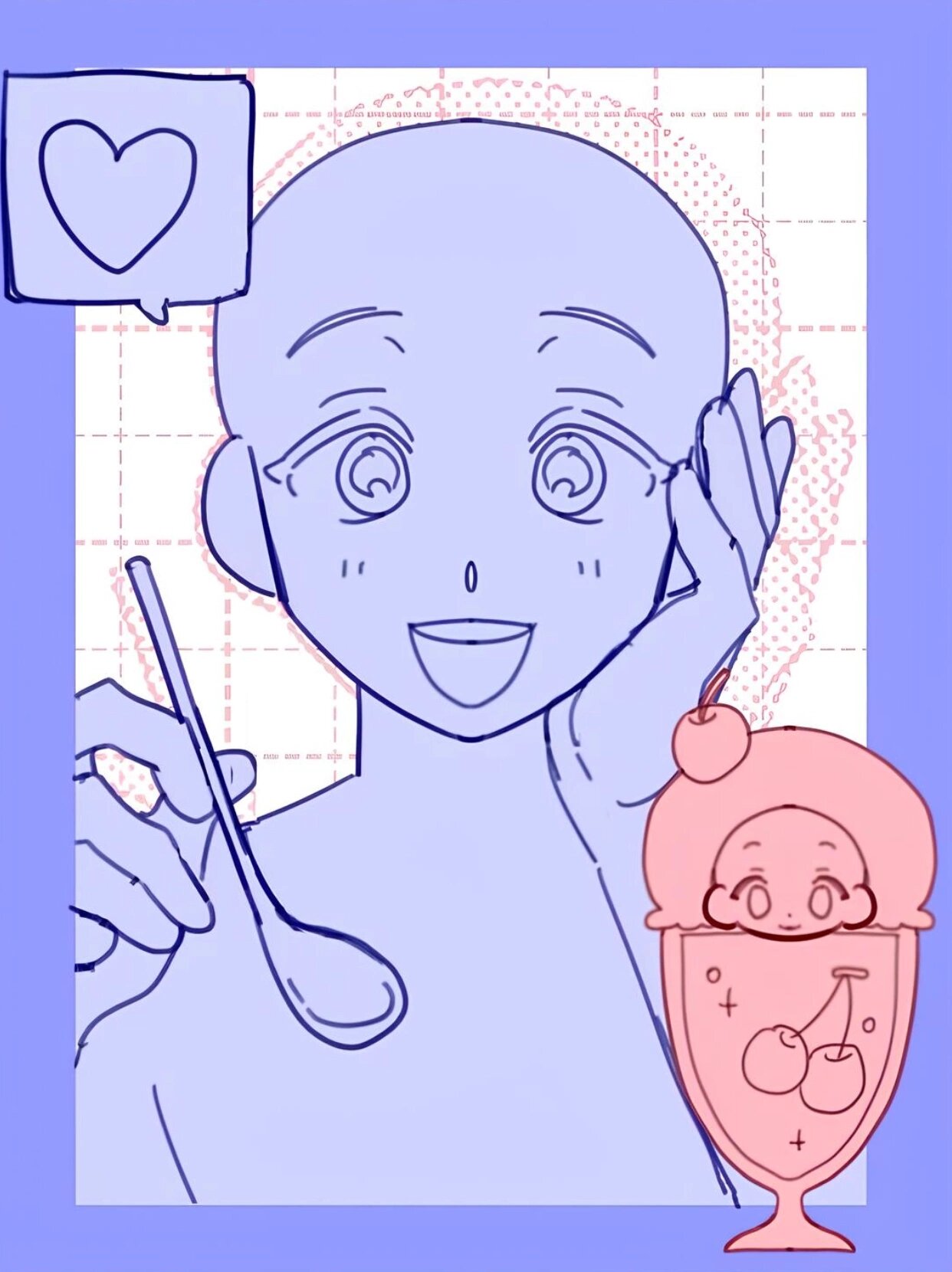 绘画素材|贴贴大头贴!双人可爱互动模板