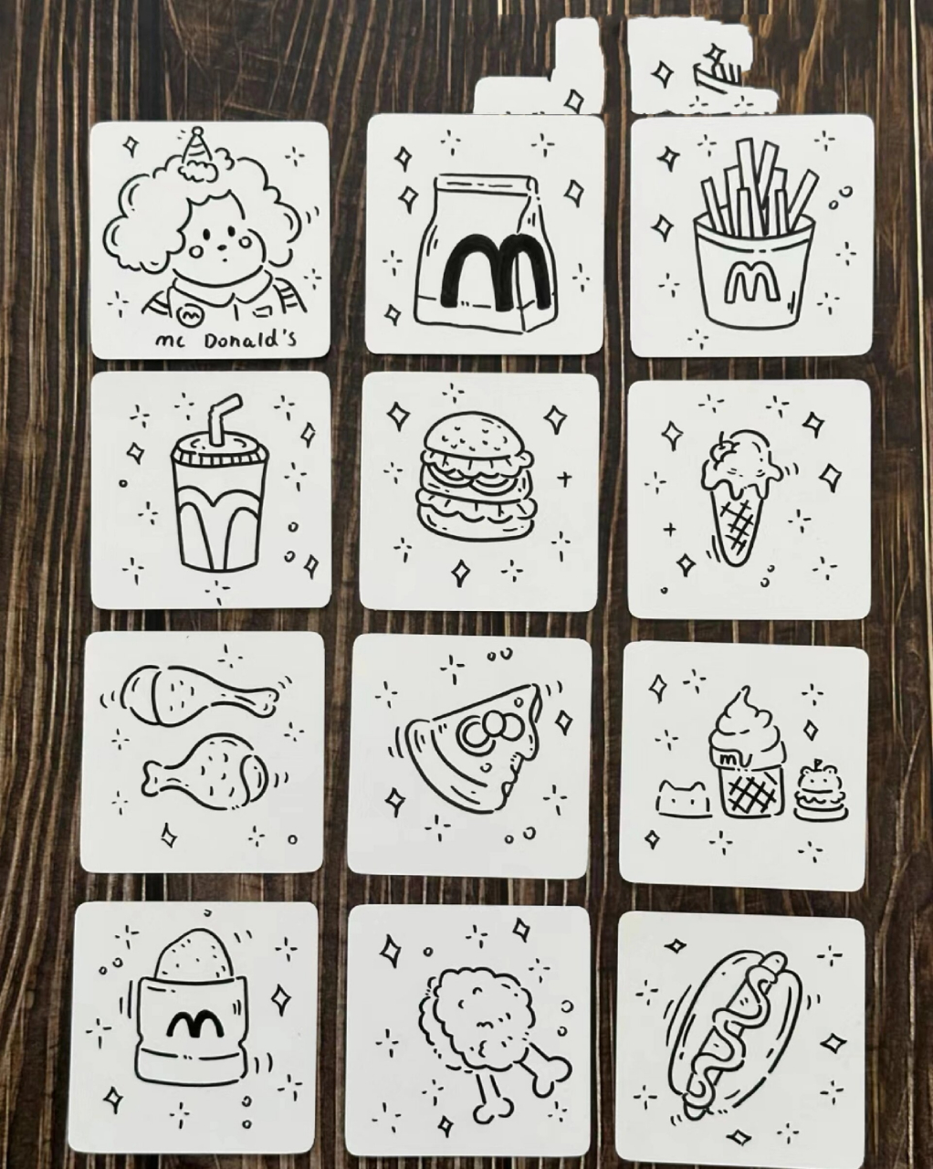 麦当劳简笔画 可以给你的吃货朋友做贺卡
