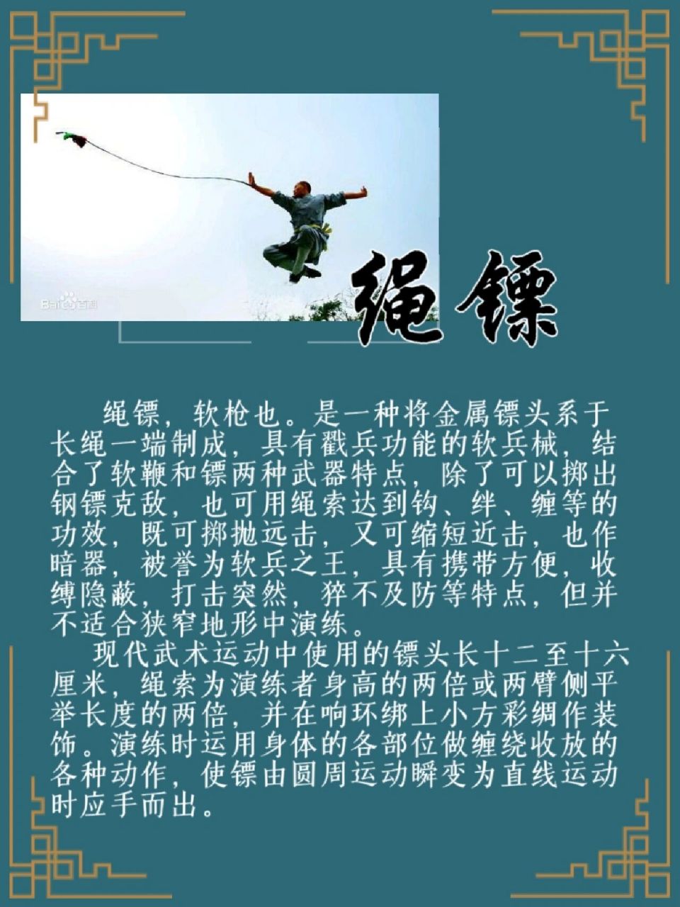 每天认识一个冷兵器7015绳镖 绳镖,软枪也.