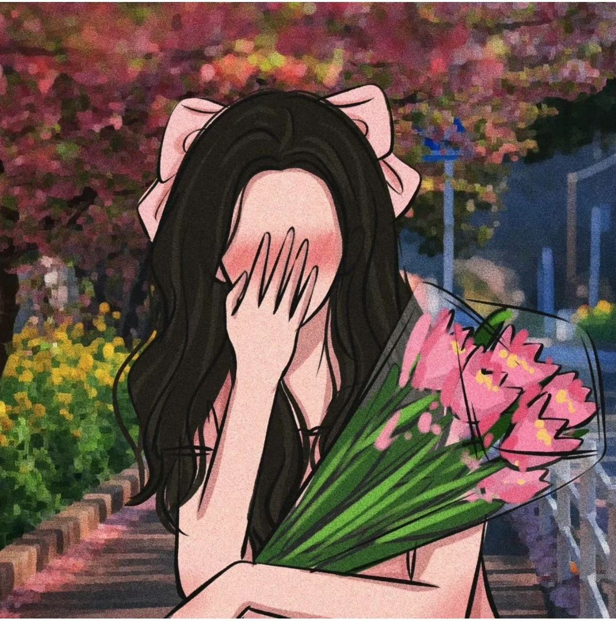 郁金香女生头像/春天的浪漫 春日限定,这二组超美丽