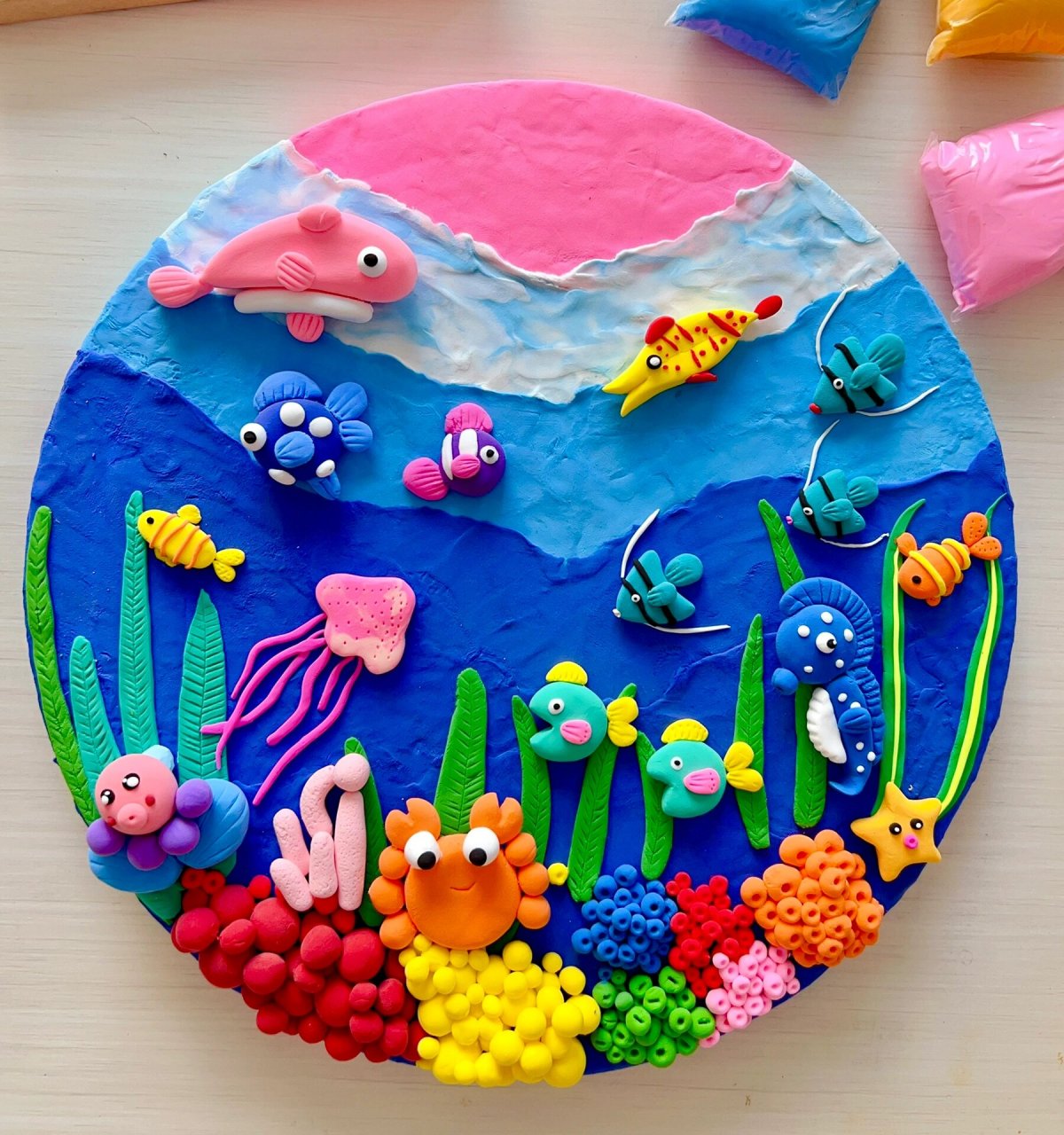 海底世界 粘土画