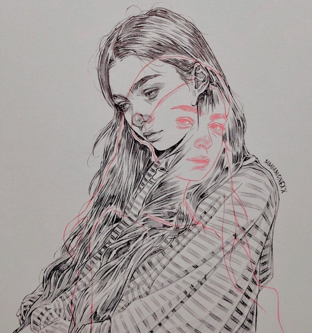 [ins插画分享——触动心灵的那些人物线稿] from.