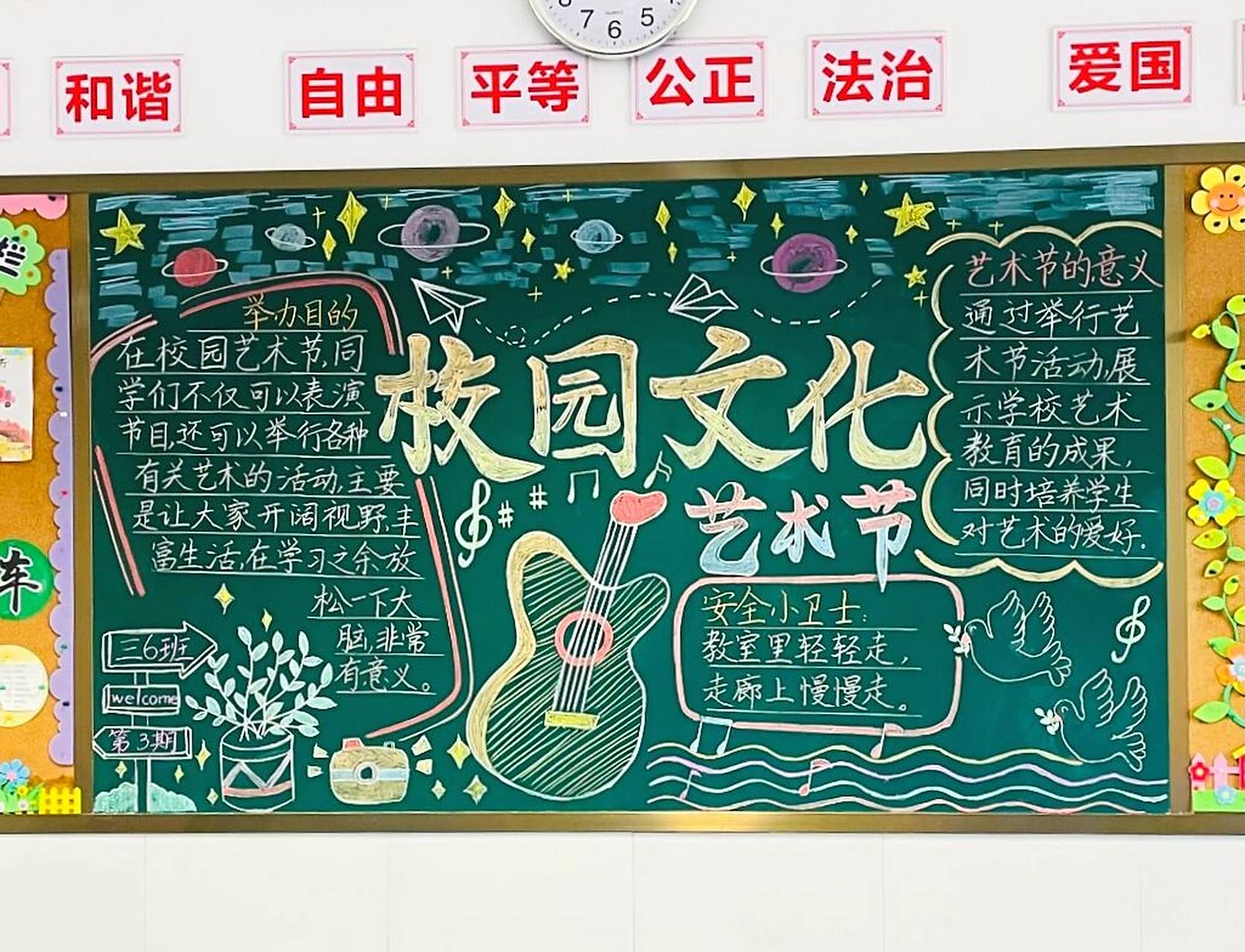艺术节黑板报    素材有参考