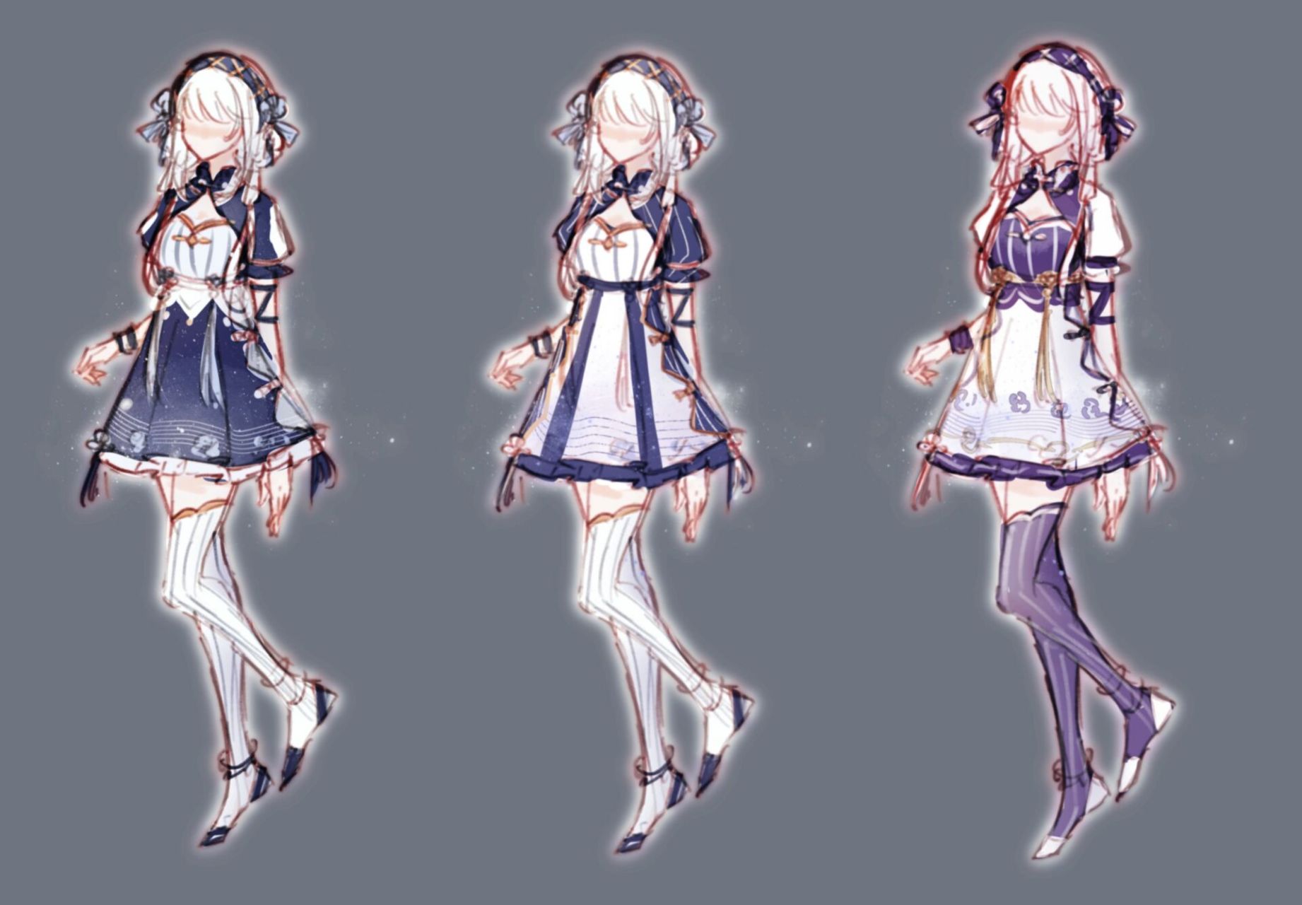 免费服设    搬点之前画的免服过来,b站和bcy比