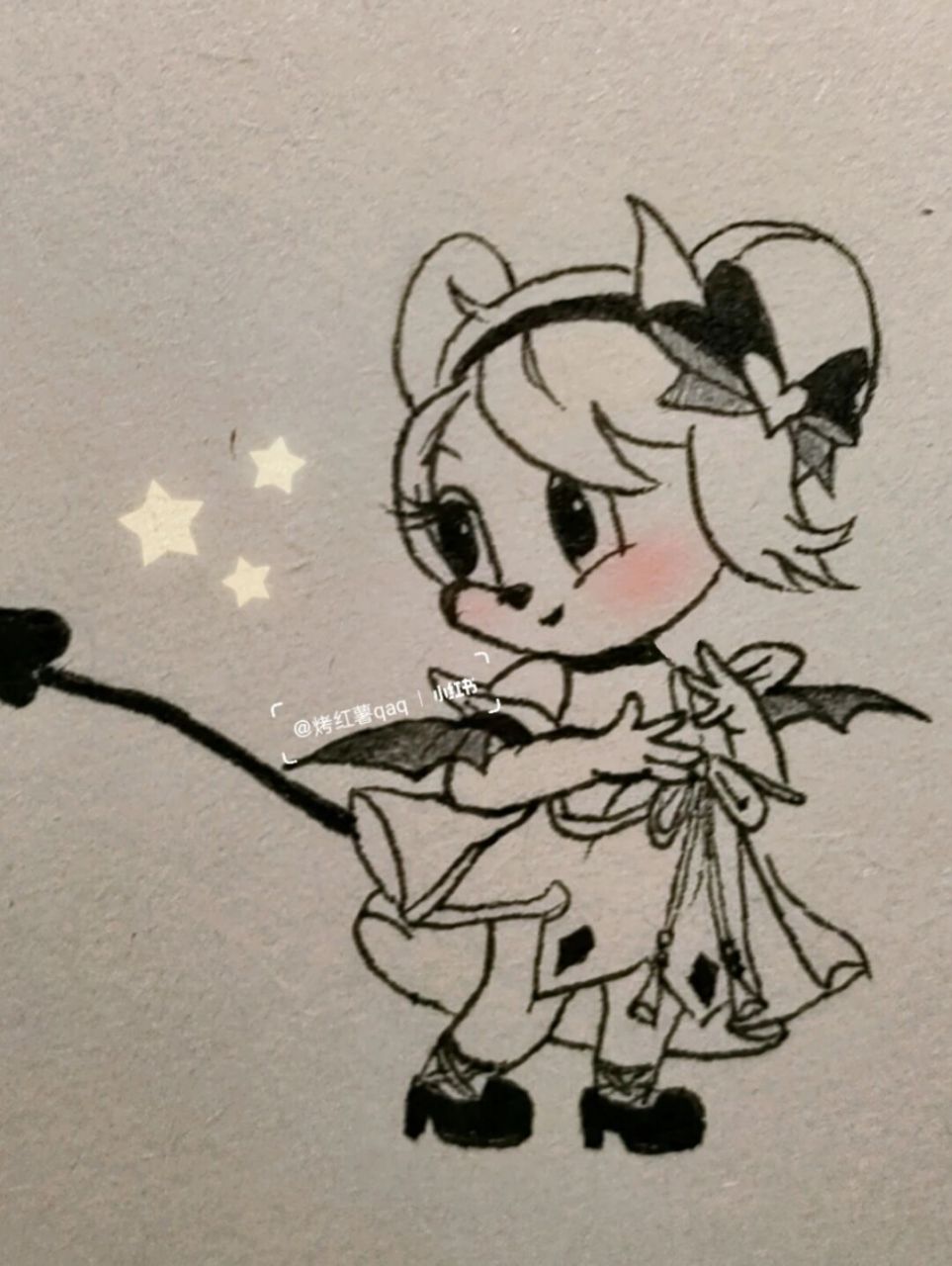 雪梨·小恶魔简笔画教程 #简笔画教程# #简笔画# #可爱简笔画# #猫和