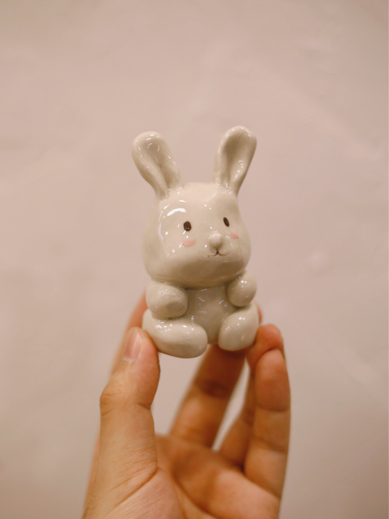 陶艺泥塑|呆萌兔兔子92