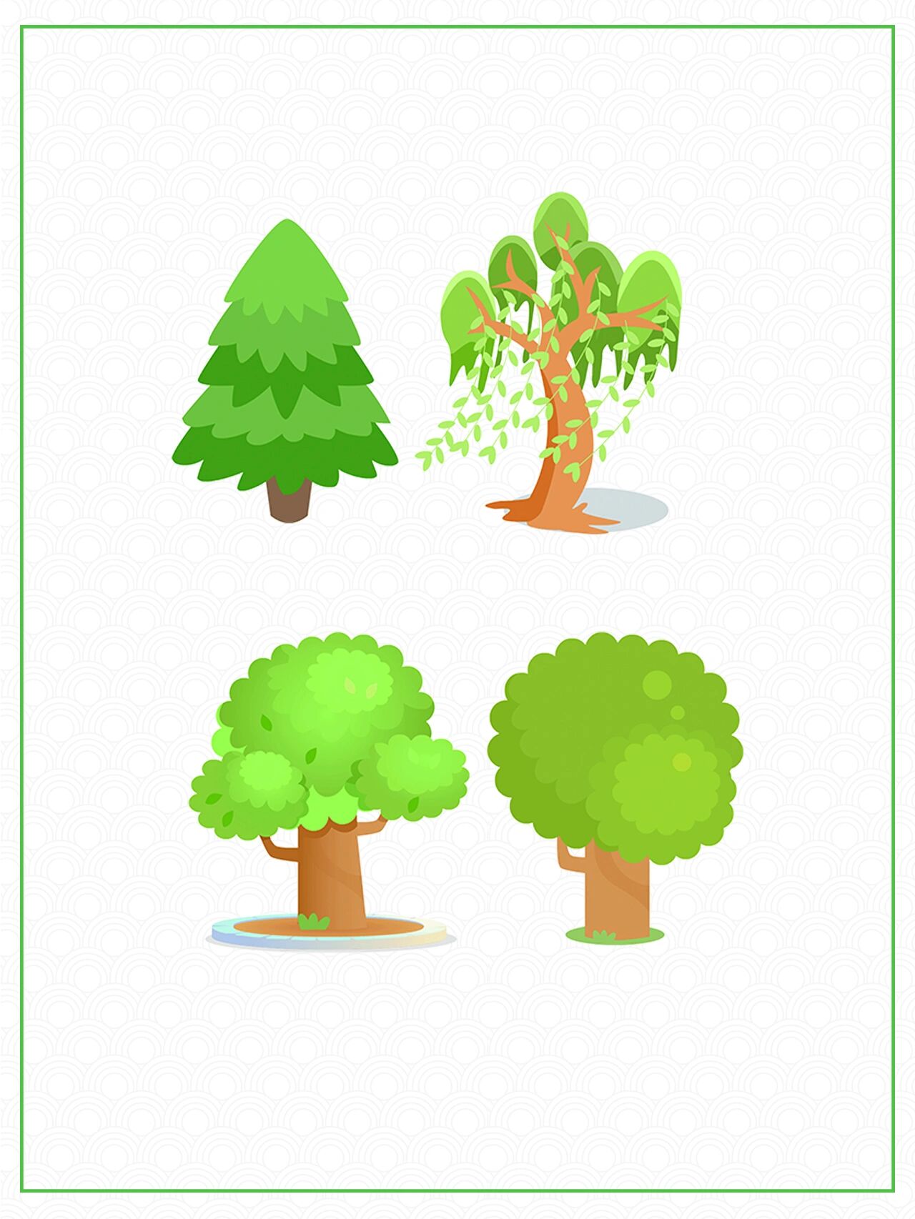 no.60|免扣png|卡通树木插画素材|植树节