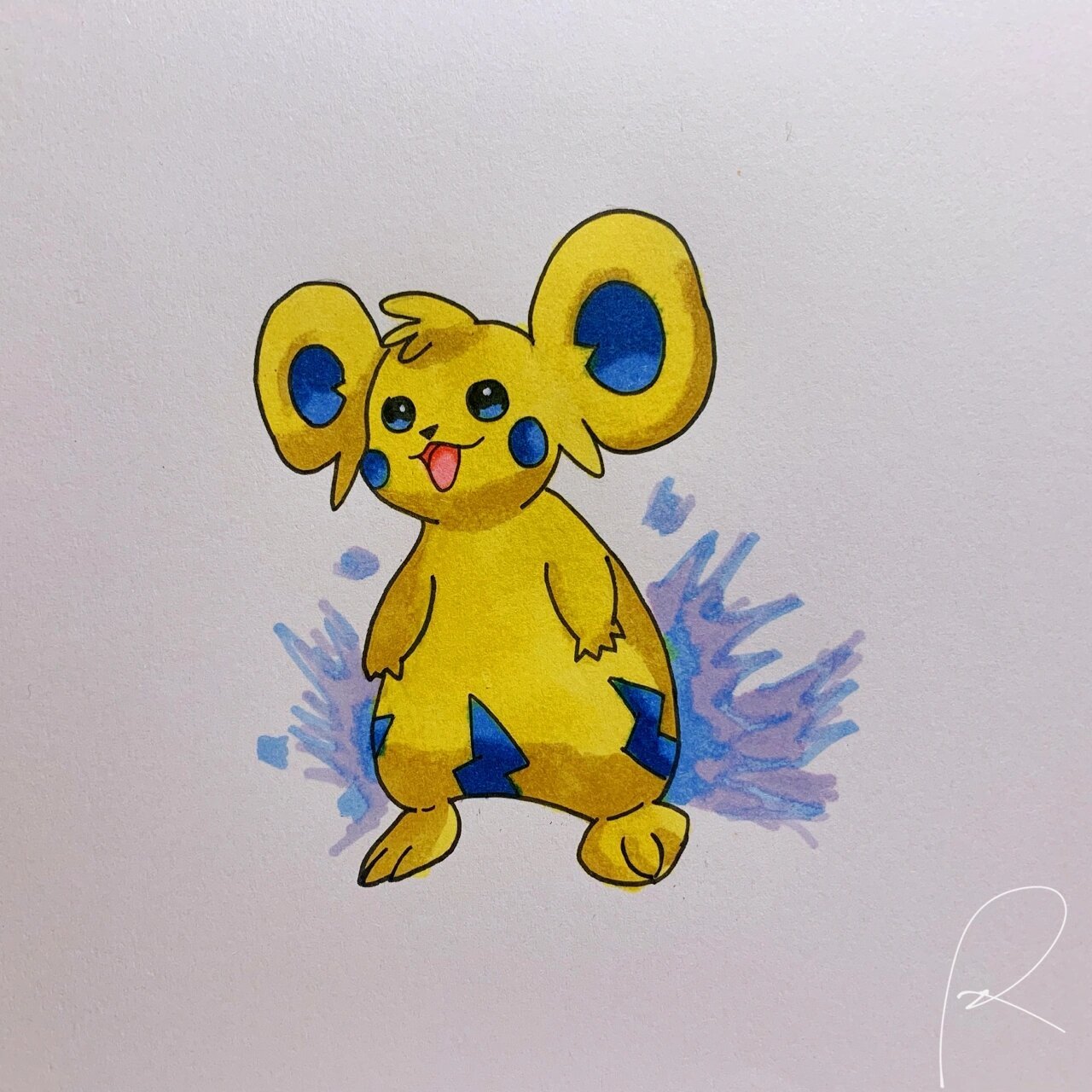 484 帕路奇亚 颜色搞错了……马克笔真是太难了 今天没有新原创,画了