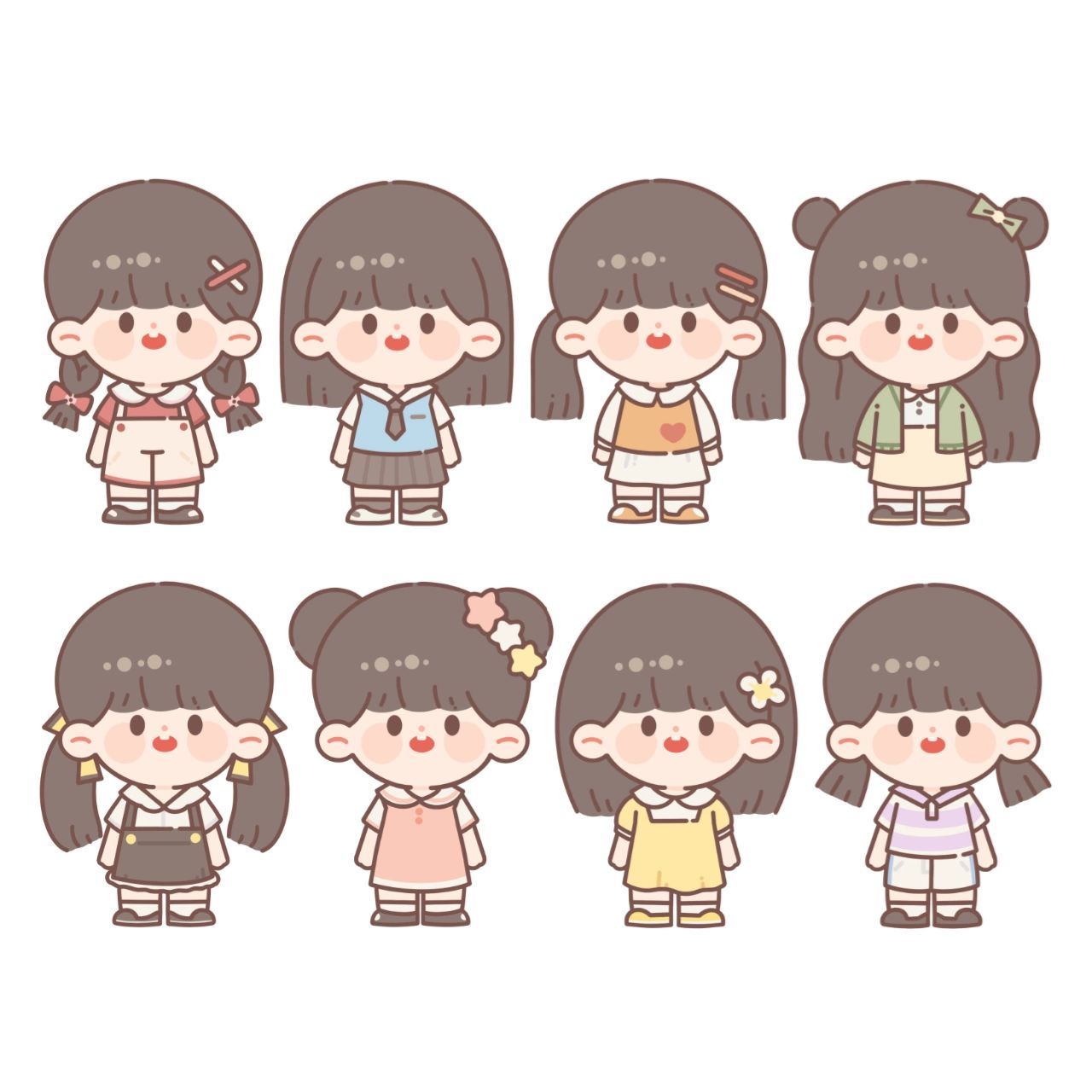 q版人物合集 可爱少女 是现代风的小可爱