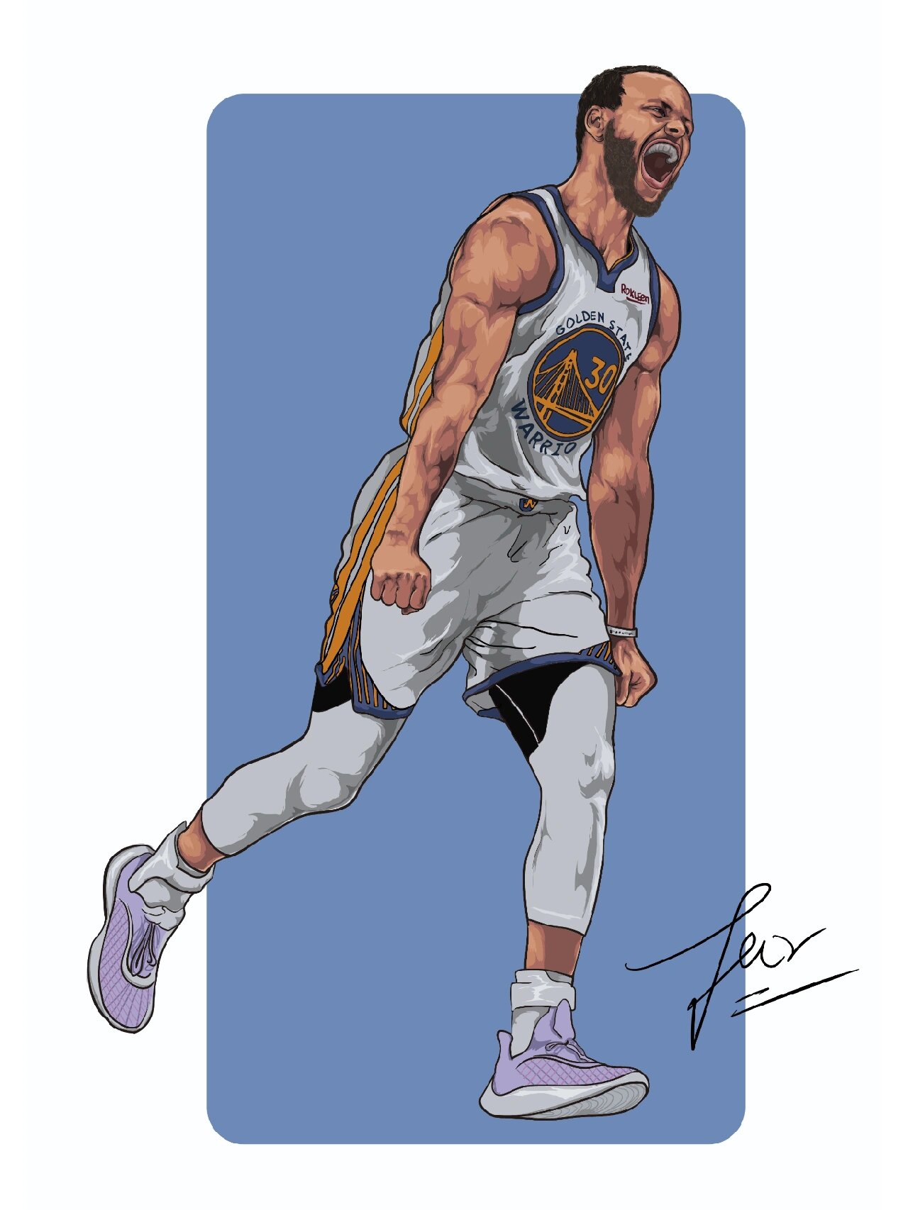 史蒂芬-库里 手绘插画