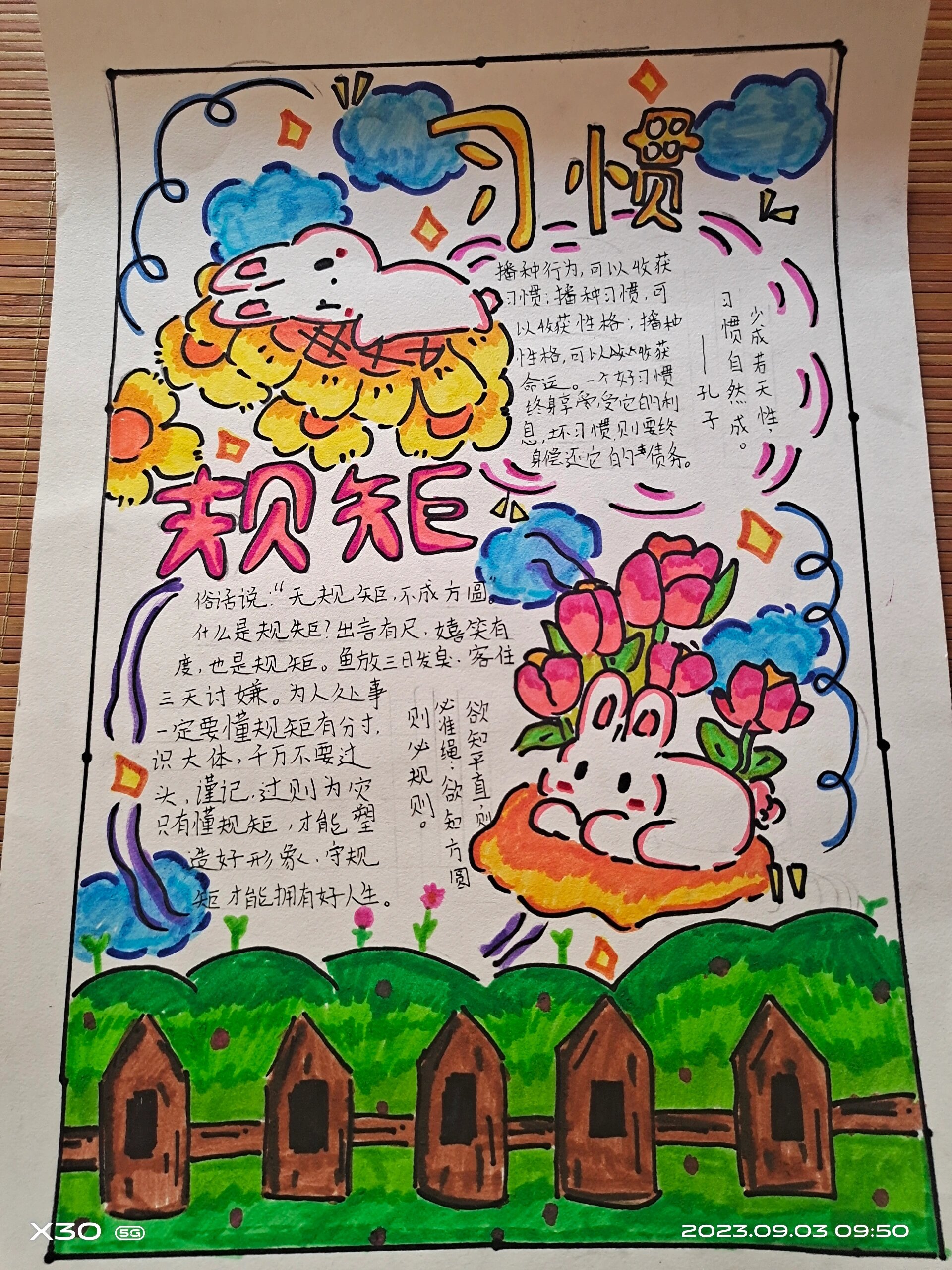 习惯规矩手抄报,可借鉴哦00