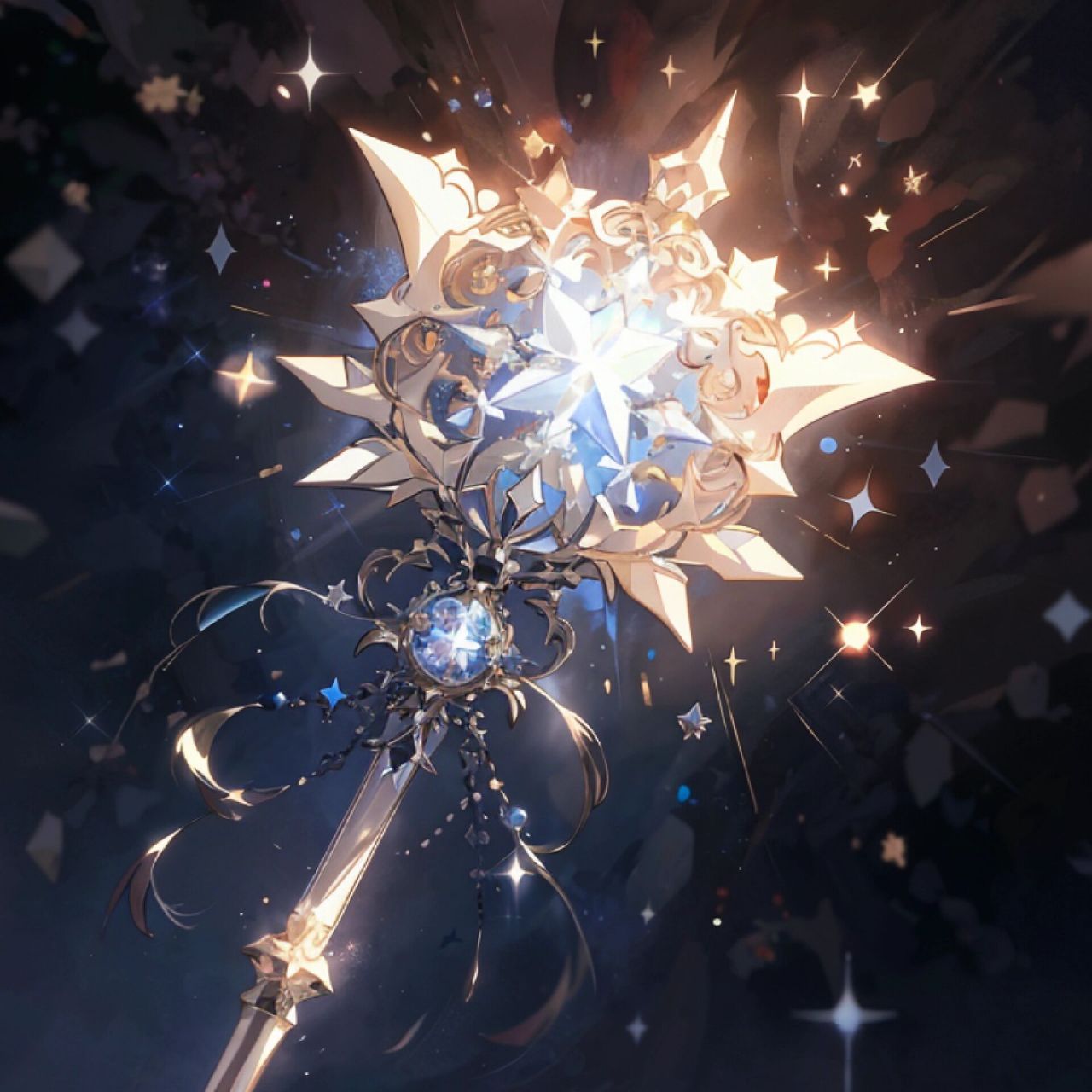 玄幻武器——法杖篇 1.月华流光杖 2.星辉晨曦杖 3.花凝云鬓杖 4.