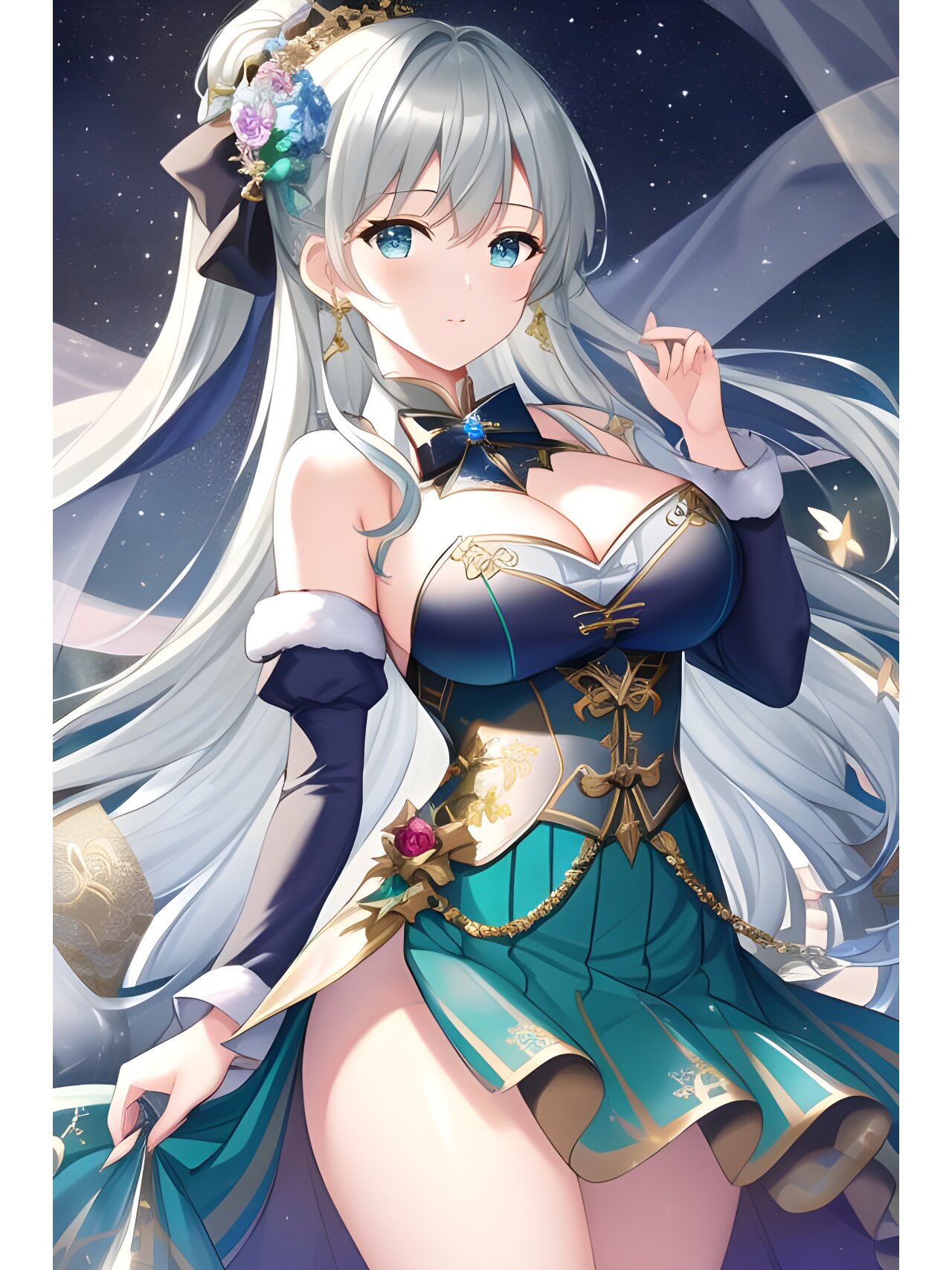 优雅梦幻秘境精灵女,动漫二次元绘画人物