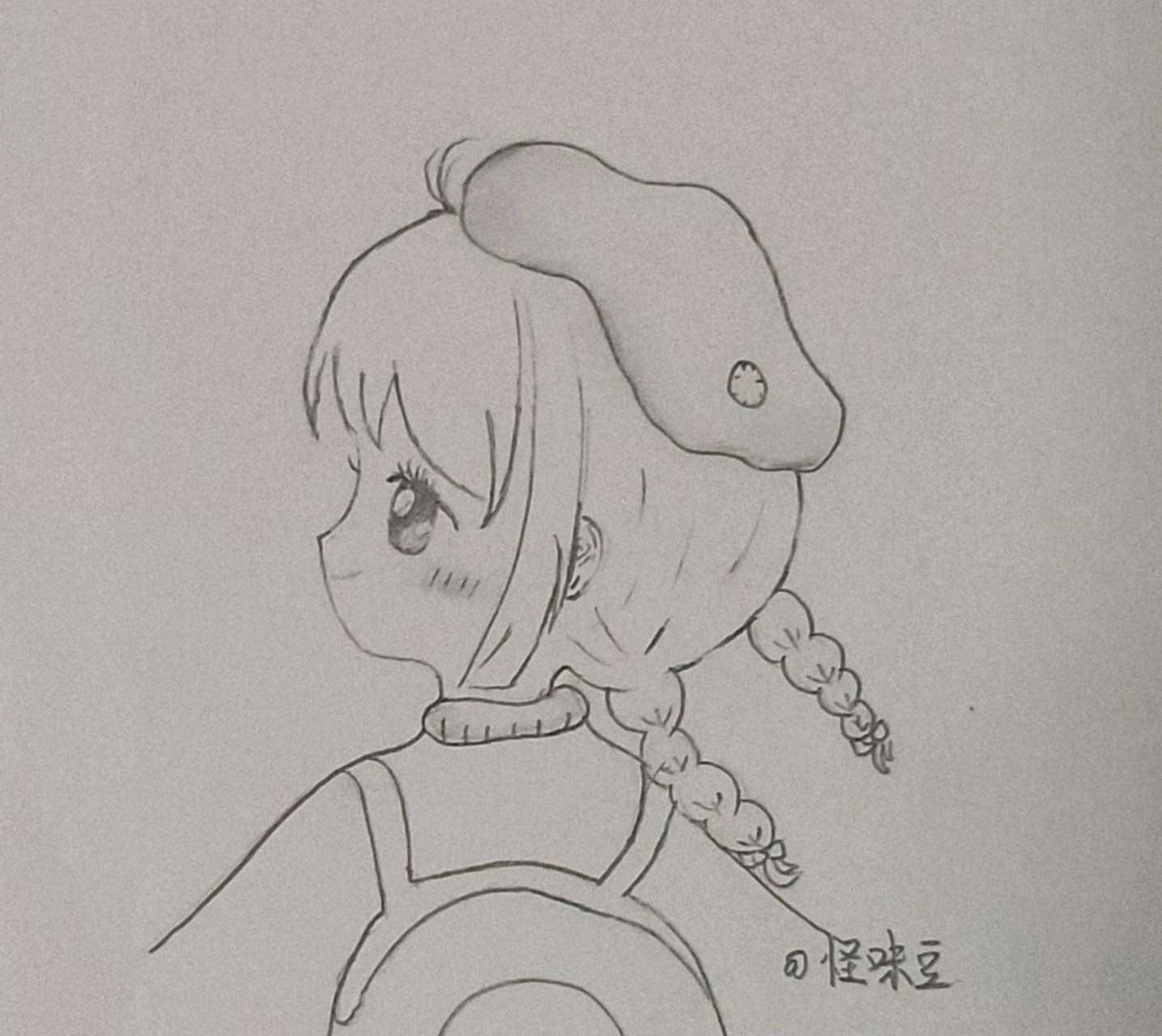 小女孩铅笔简笔画步骤图 临摹图片 一副手绘铅笔小女孩简笔画 自动