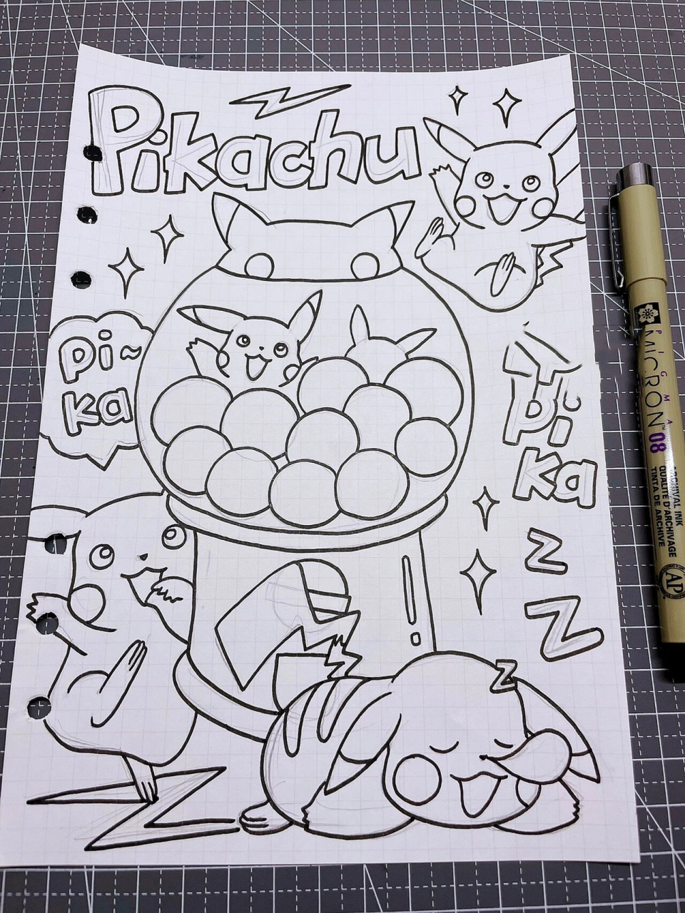 99简单可爱皮卡丘手帐排版|卡通手帐素材 99四四来更新手帐排版啦