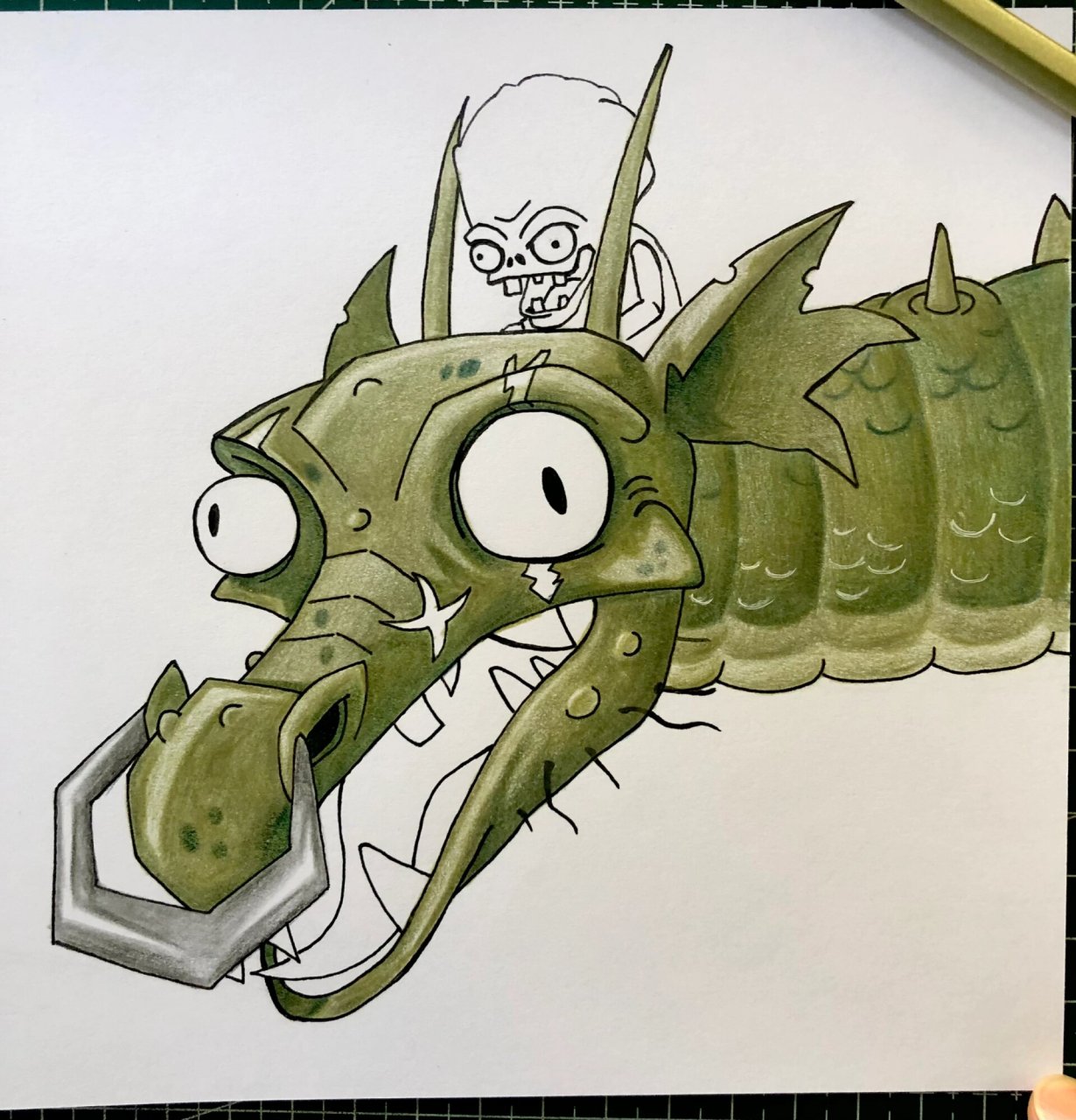 绘画日常# #手绘# #彩铅画# #画画# #植物大战僵尸# #僵尸博士# 乙 