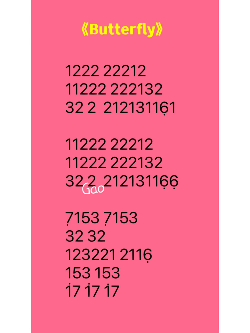 《butterfly》bts 简谱(完整版) #笔记灵感# #推荐超好听的歌曲