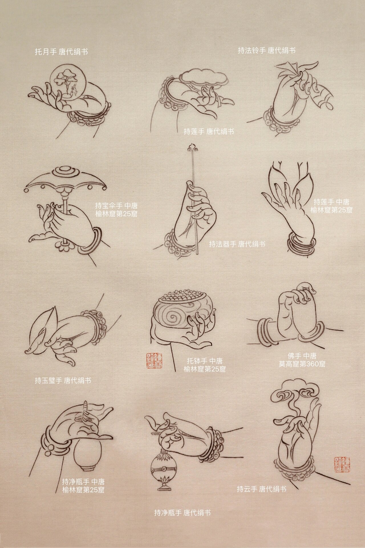 美的极致 临敦煌手姿白描