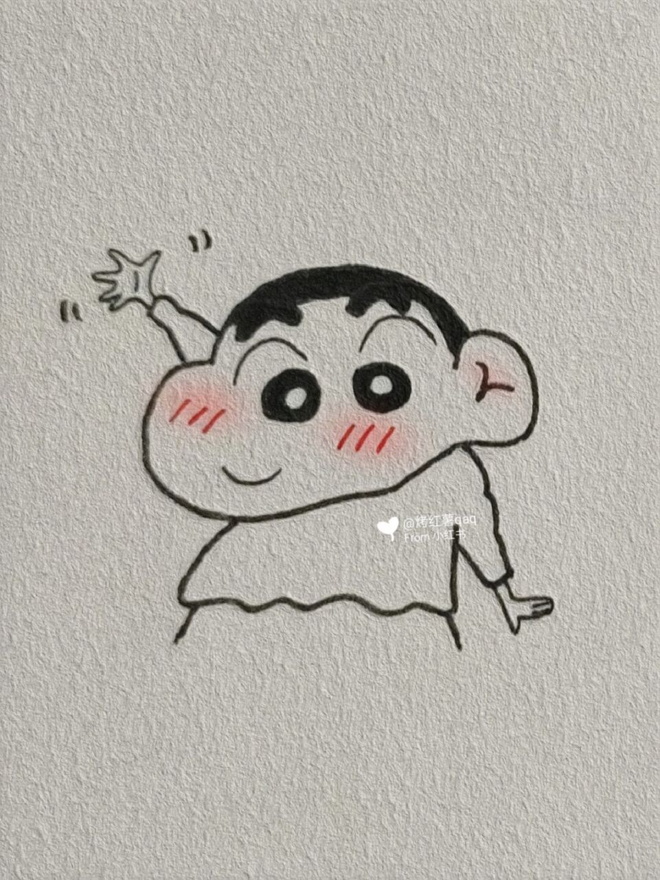 教你画超可爱挥挥手蜡笔小新!