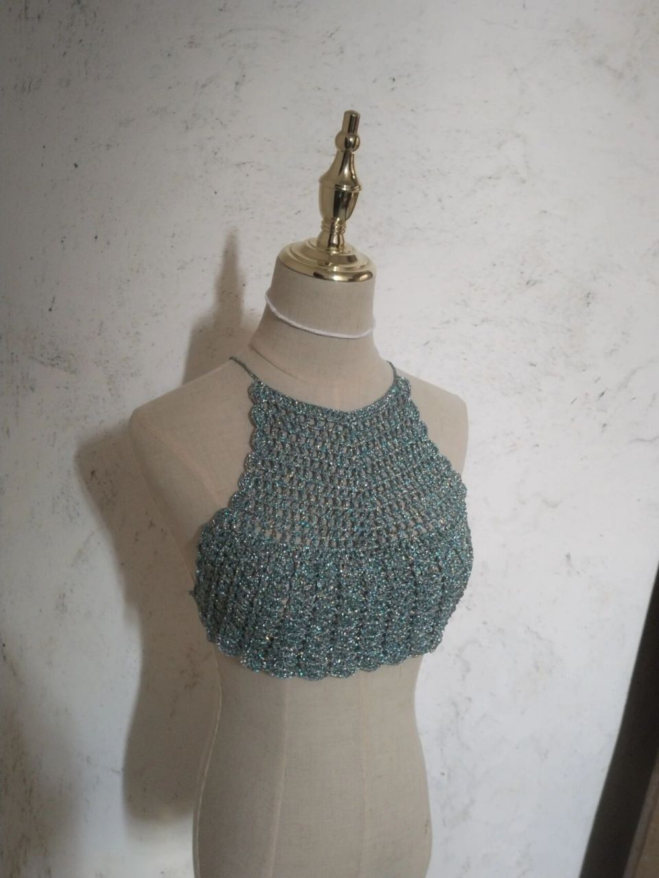 挂脖吊带背心内衣钩针图解 详细图解来自钩针:3.0mm