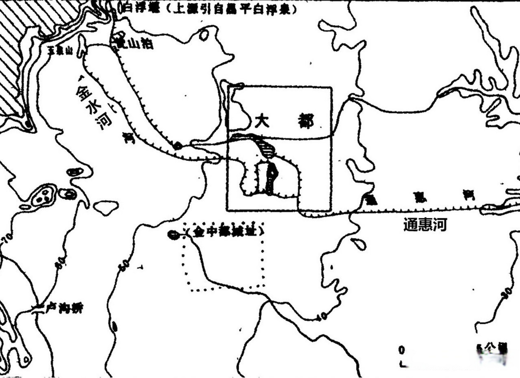 通惠河連接昌平白浮泉,甕山泊,積水潭,再到通州大運河.