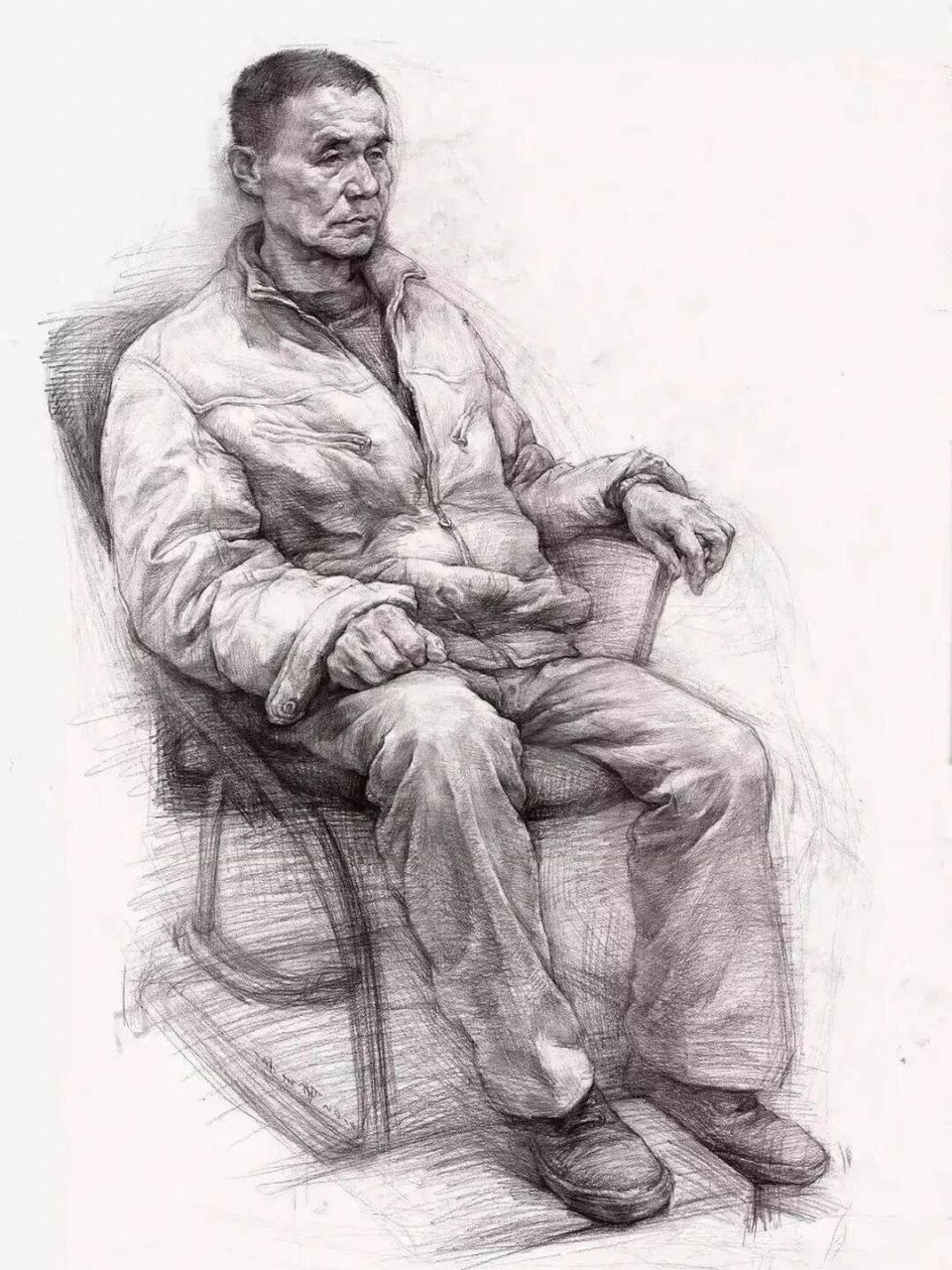 国美素描全身像半身像写生作品临摹范本97 #画画的日常# #美术生