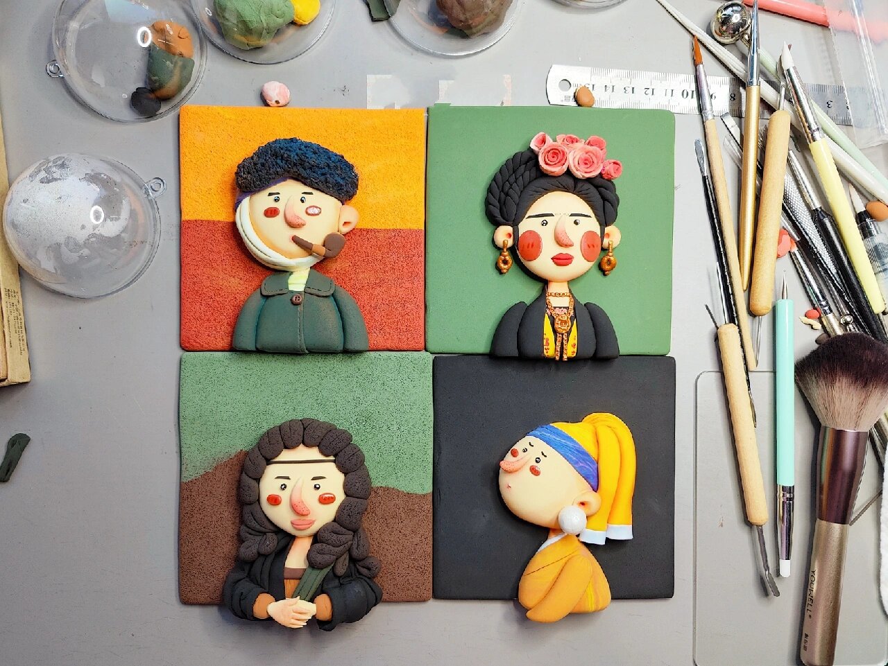 搞的就是艺术 / 超轻黏土名画相框画(一)  玩一波名画黏土改造,反正我