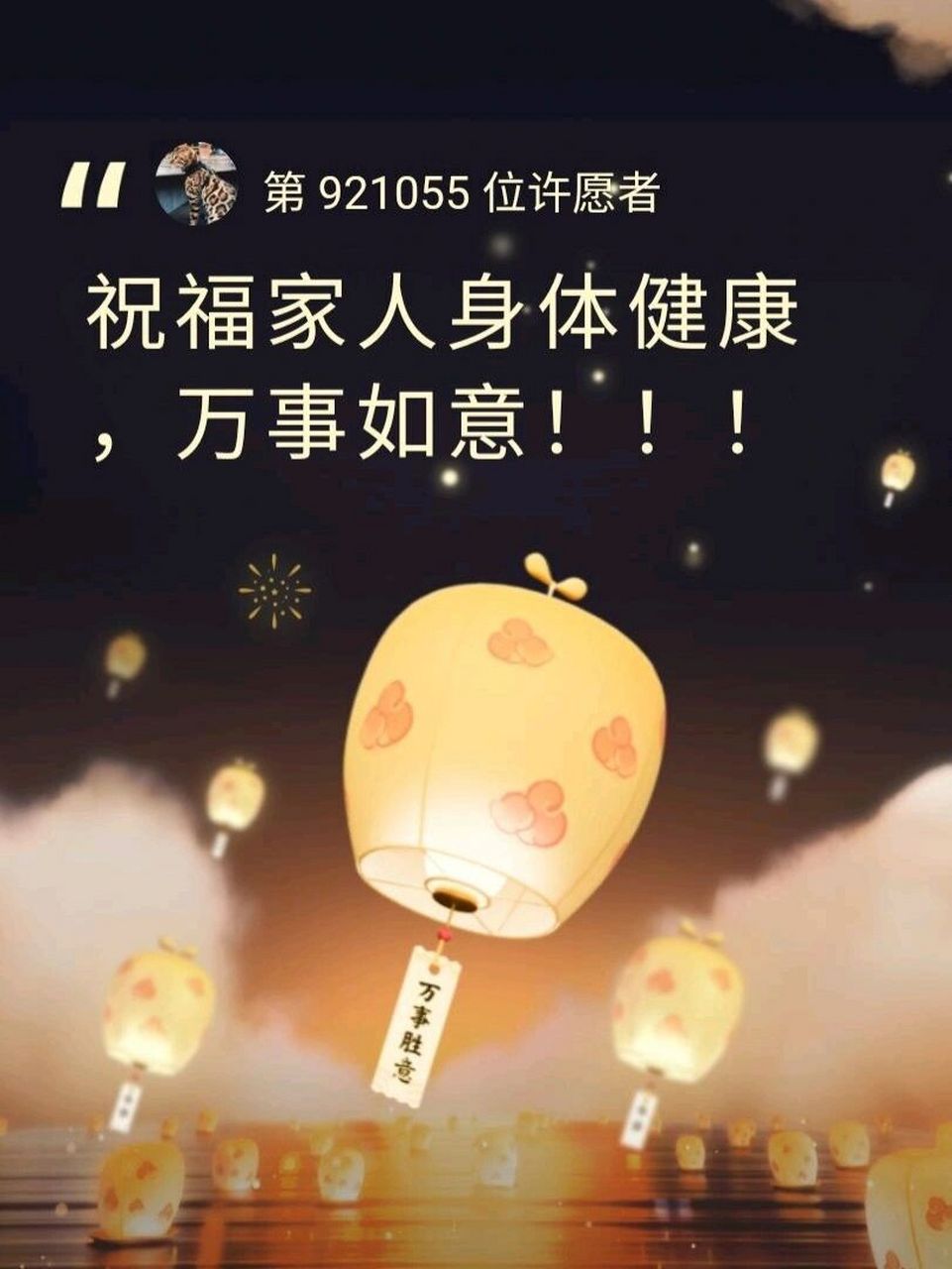 放飞许愿灯# 祝福大家身体健康,万事如意!