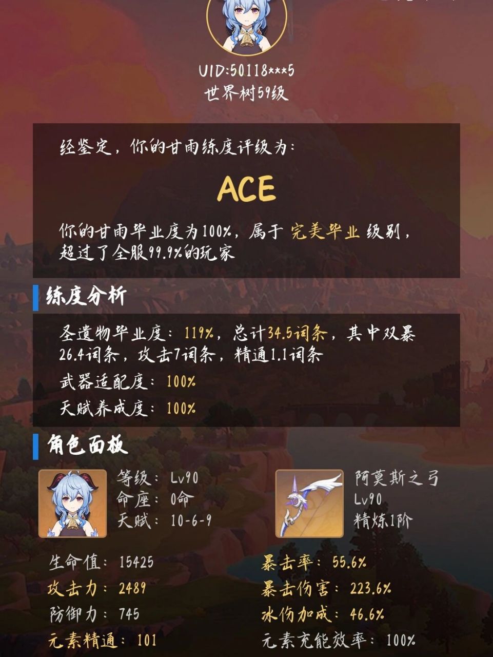 甘雨面板大毕业 乐