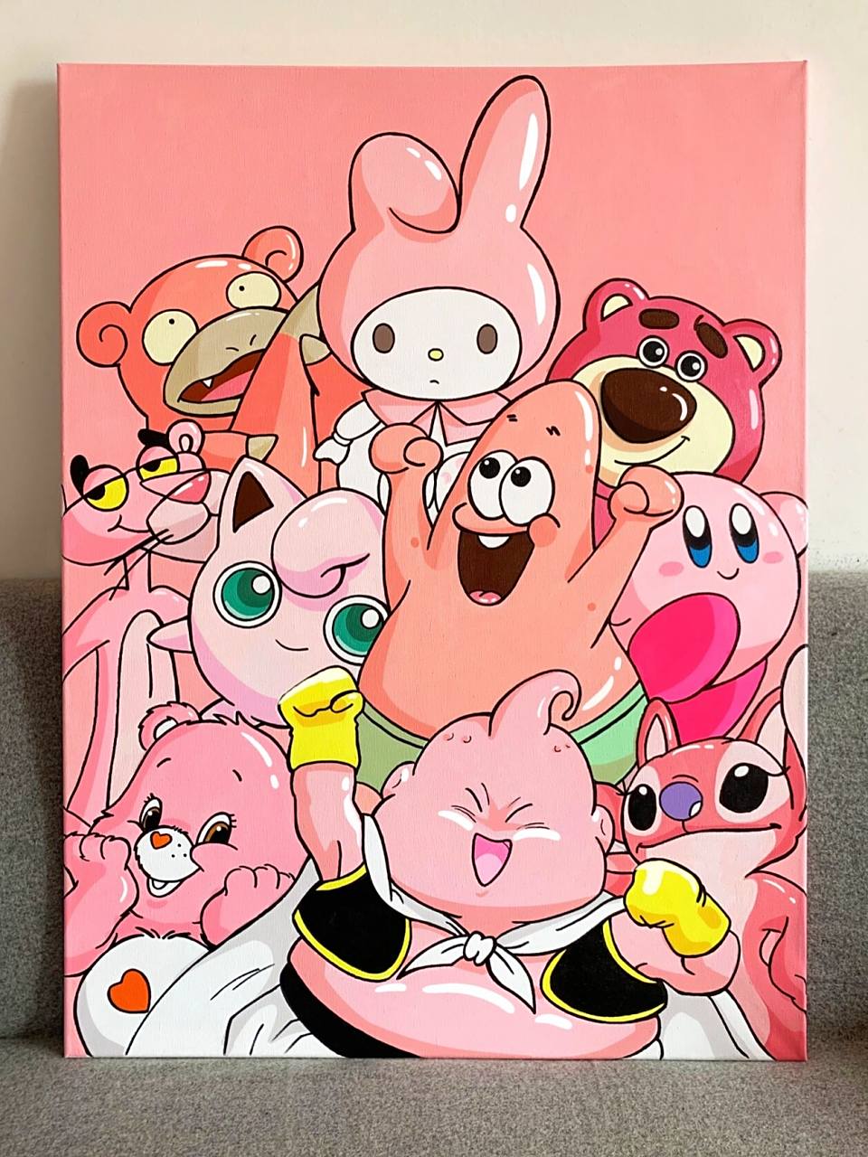 丙烯画|美乐蒂77草莓熊|史迪奇77派大星 美乐蒂,派大星,草莓熊