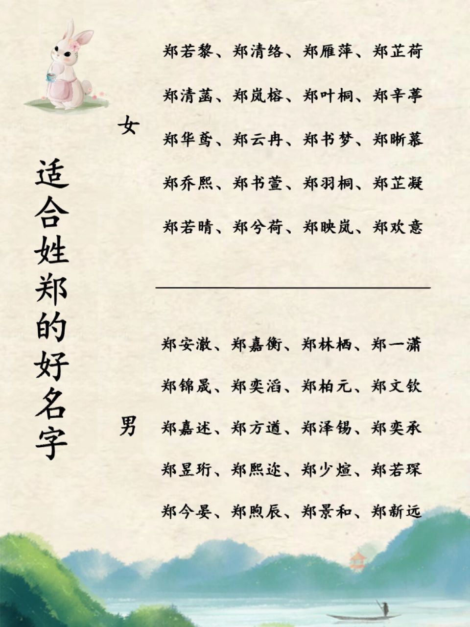 适合姓郑的好名字