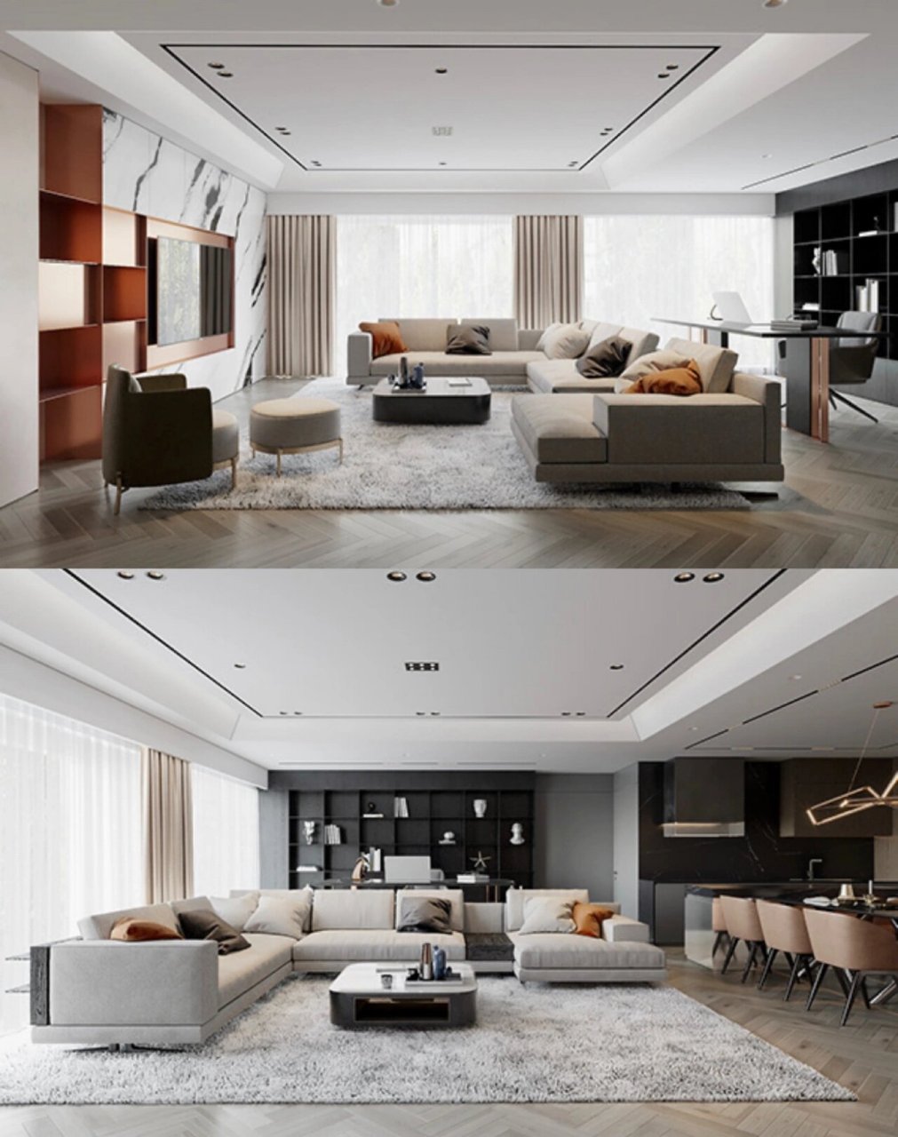 大户型装修 大户型布局 大户型客厅装修效果图 200平大平层装修巧奢