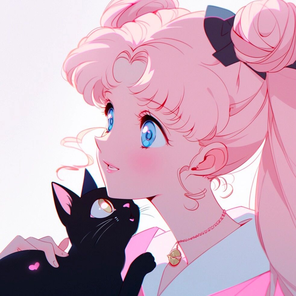 复古旧漫头像|美少女和她的猫咪|粉色系 还是好爱粉色系,姐妹们喜欢的