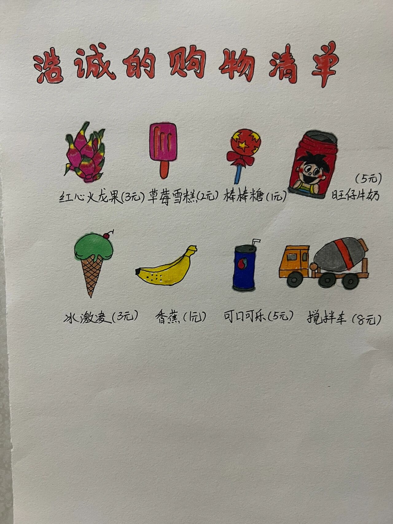 shoppinglist简笔画图片