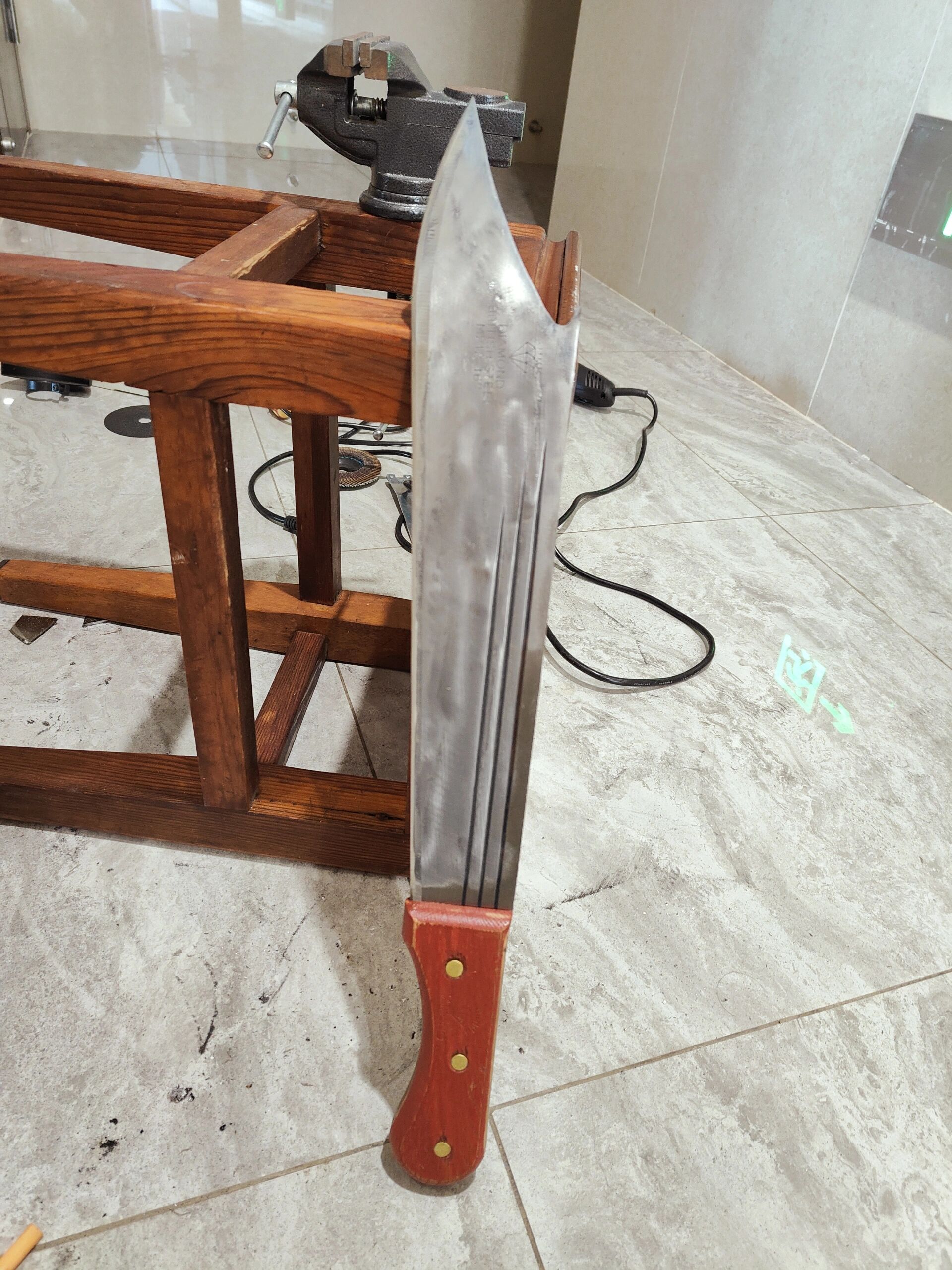 钻石96甘蔗刀大改造第二篇-中式邪典 96第二把钻石甘蔗刀,柳叶阔