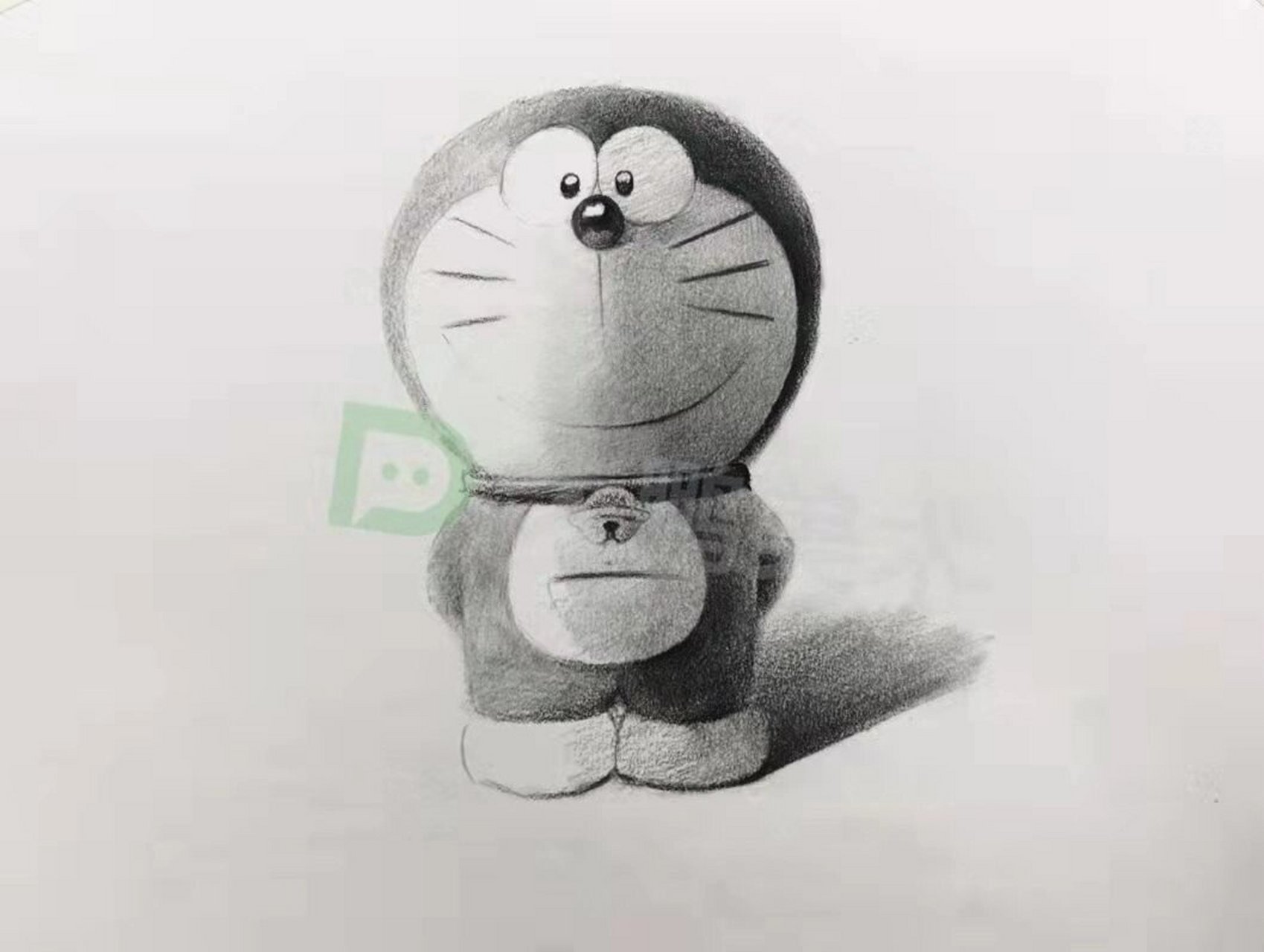 哆啦a梦:步骤图:素描 哆啦a梦