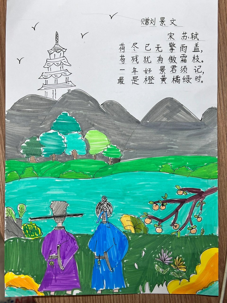 赠刘景文配画图片简单图片