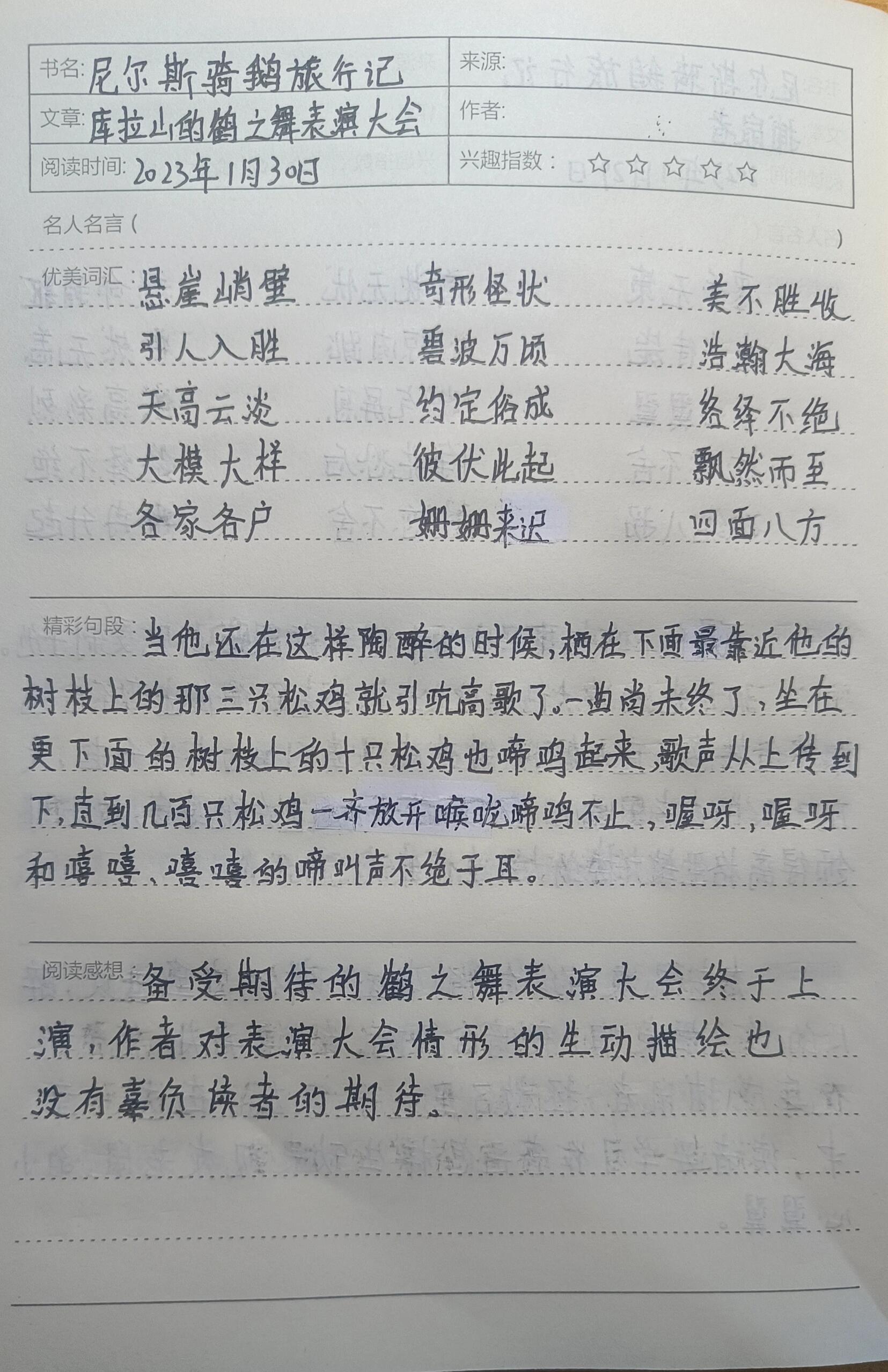 骑鹅旅行记摘抄笔记图片