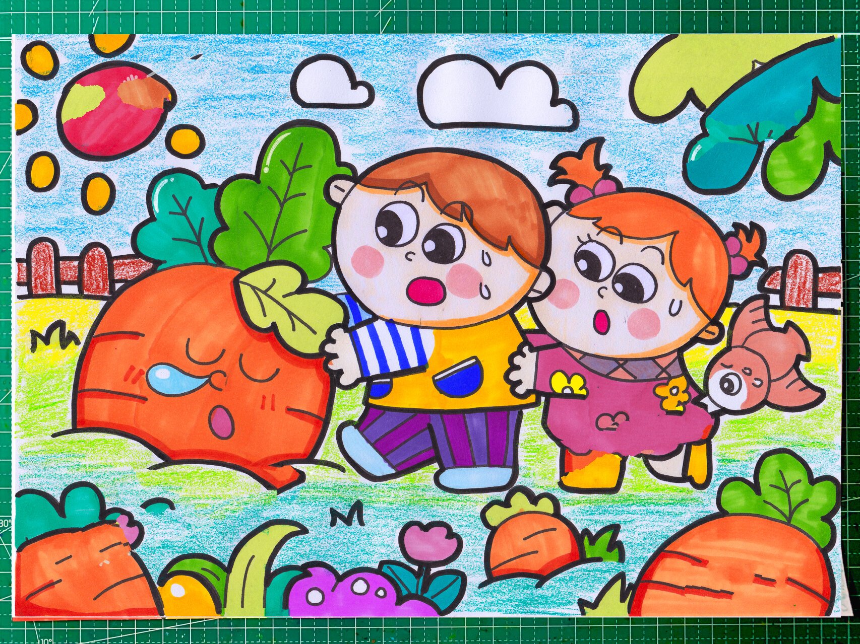幼编主题画《拔萝卜》,线稿 色号✨