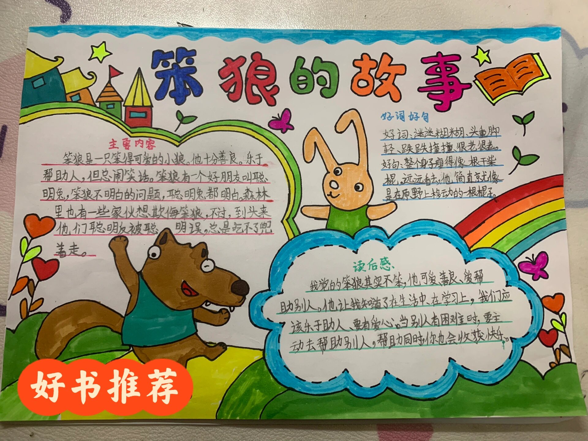 好书推荐—笨狼的故事手抄报完成@夕影流萤的动态