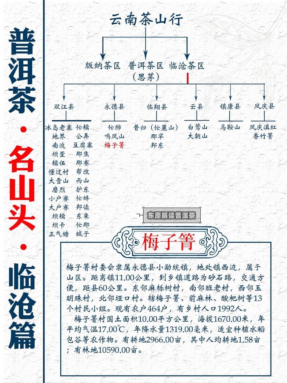 普洱茶山行|梅子箐古树茶 梅子箐村委会隶属永德县小勐统镇,地处镇
