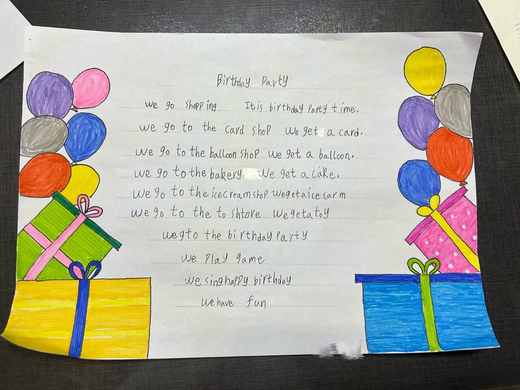 选了一本生日派对的绘本 也可以作为节日主题的手抄报模版