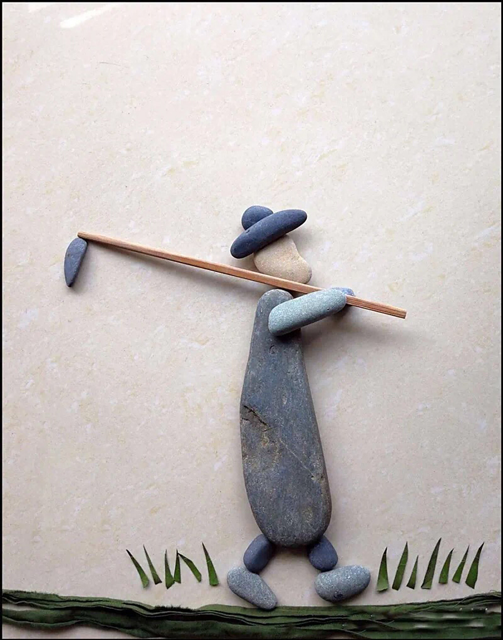 有趣的石头拼贴画-让石头活起来 注:作者 外圆内方,内容仅作为分享