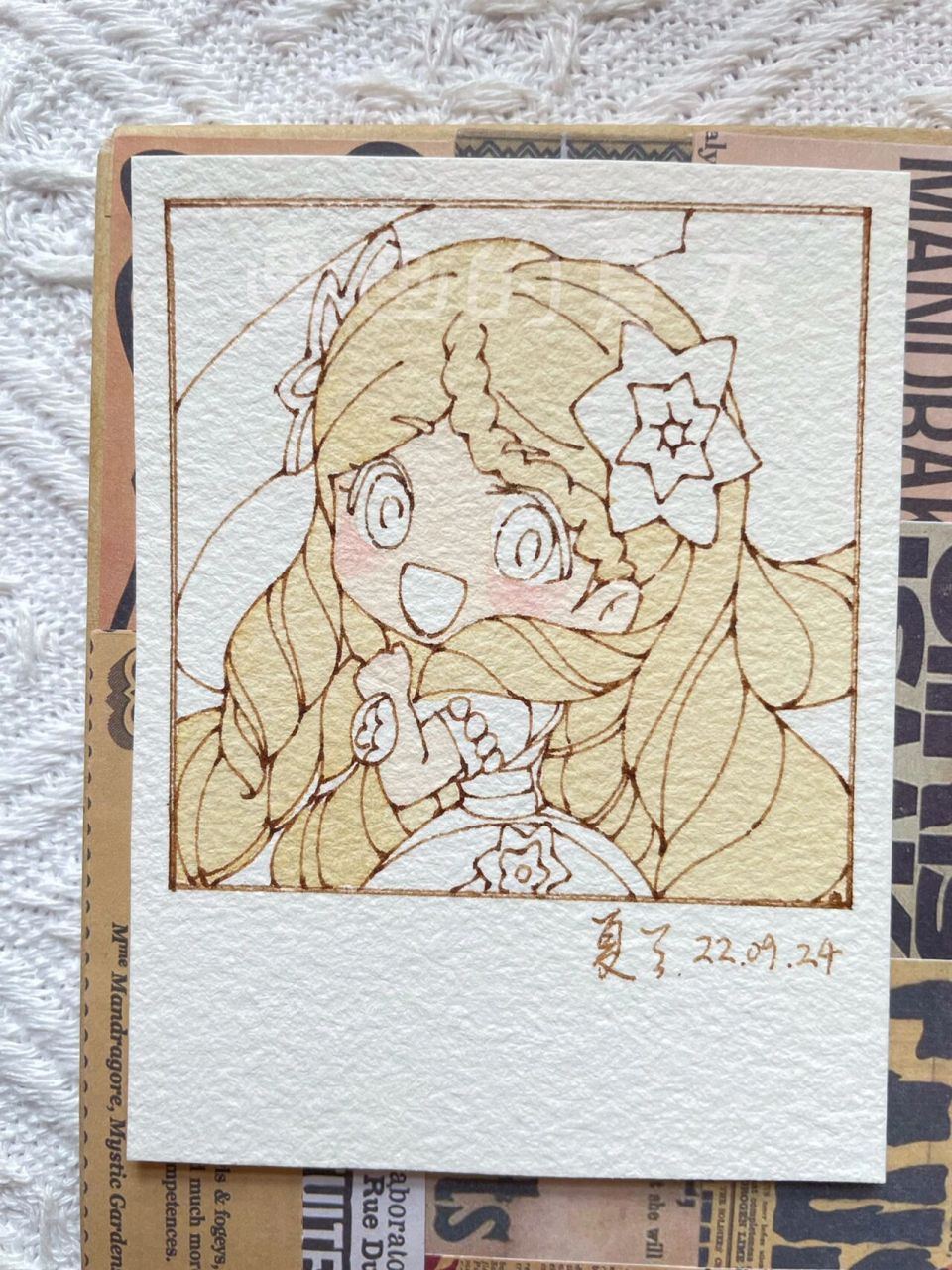 钢笔淡彩叶罗丽|灵公主|附线稿绘画过程 又画了漂亮的灵公主 叶罗丽粉