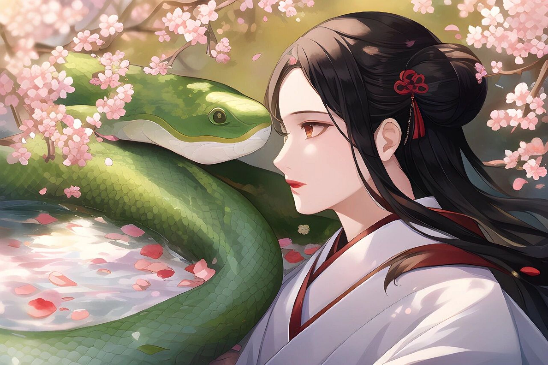 小青和小白 ai绘画   draft 的二次元模型真好用