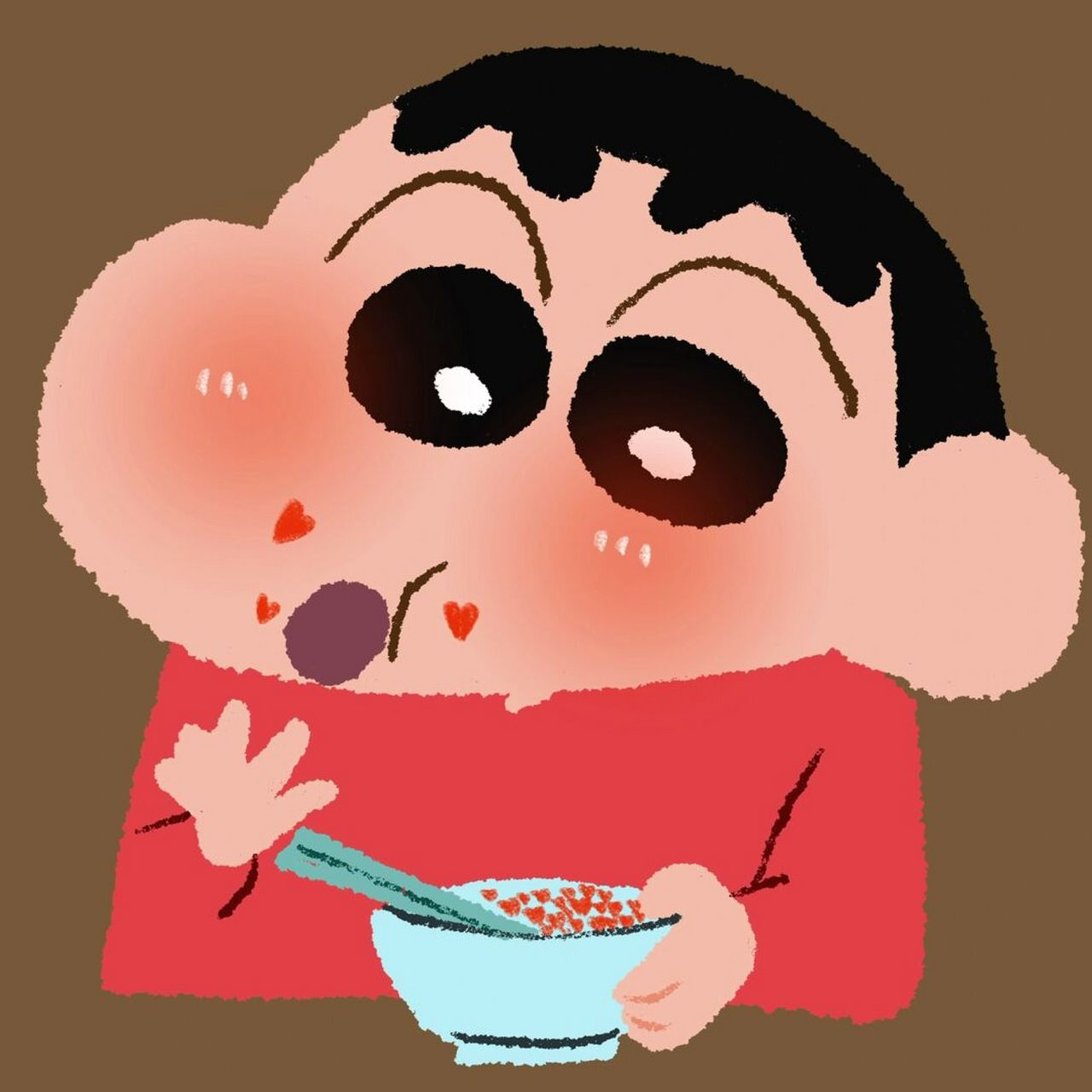 蜡笔小新吃饭拉06可爱头像 快来看!小新要吃饭饭拉!