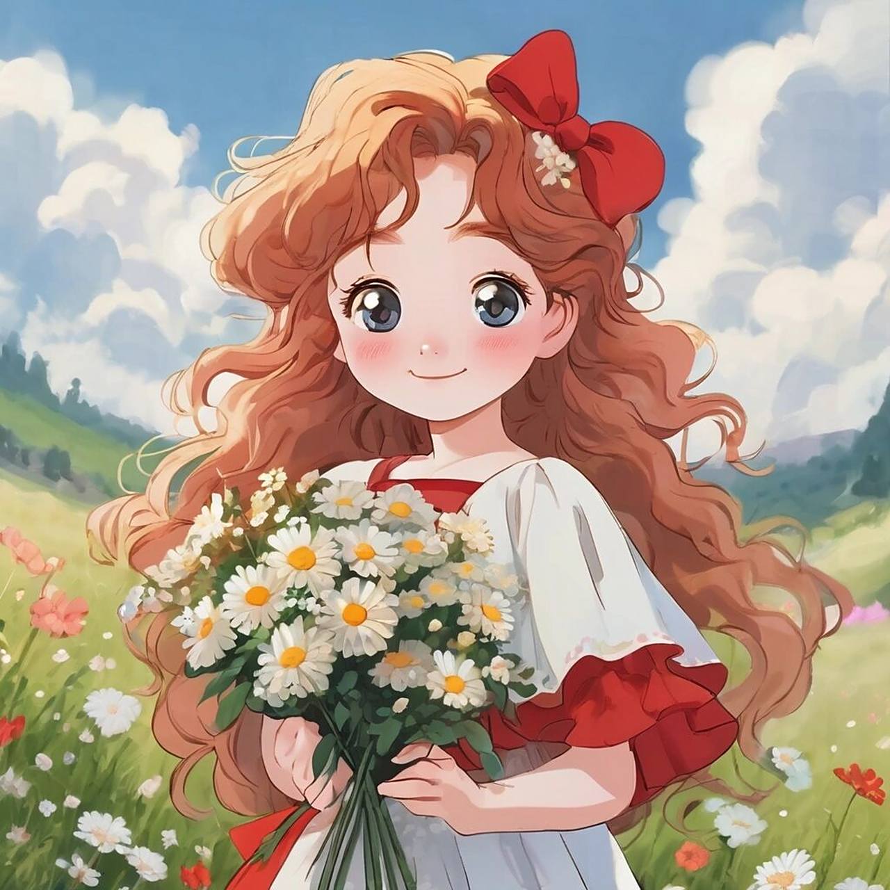 百变抱花61女生头像～ 哟呼～又是不一样的色彩搭配,本人最喜欢绿色