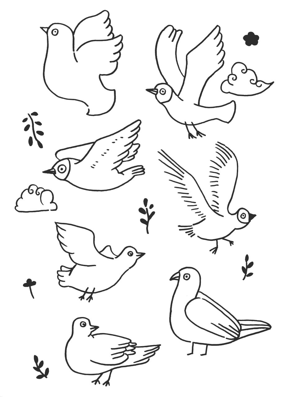 鸽子 和平鸽 鸽子简笔画